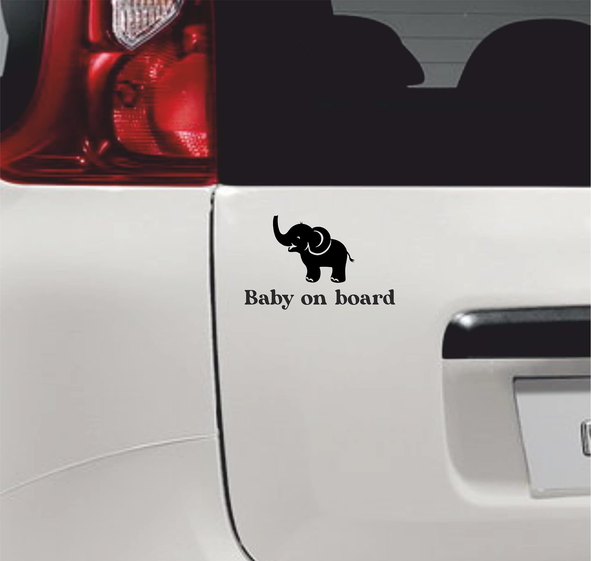 Adesivi elefante Baby On Board Bimbo a Bordo auto moto stickers - vinile colore a scelta COD.0034 a €9.99 solo da DualColorStampe