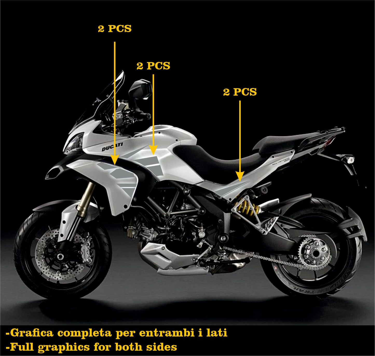 DualColorStampe Adesivi Compatibili con Ducati Multistrada 1200 S Kit completo Carena moto decalcomania serbatoio stickers COD.M0245 a €39.90 solo da DualColorStampe