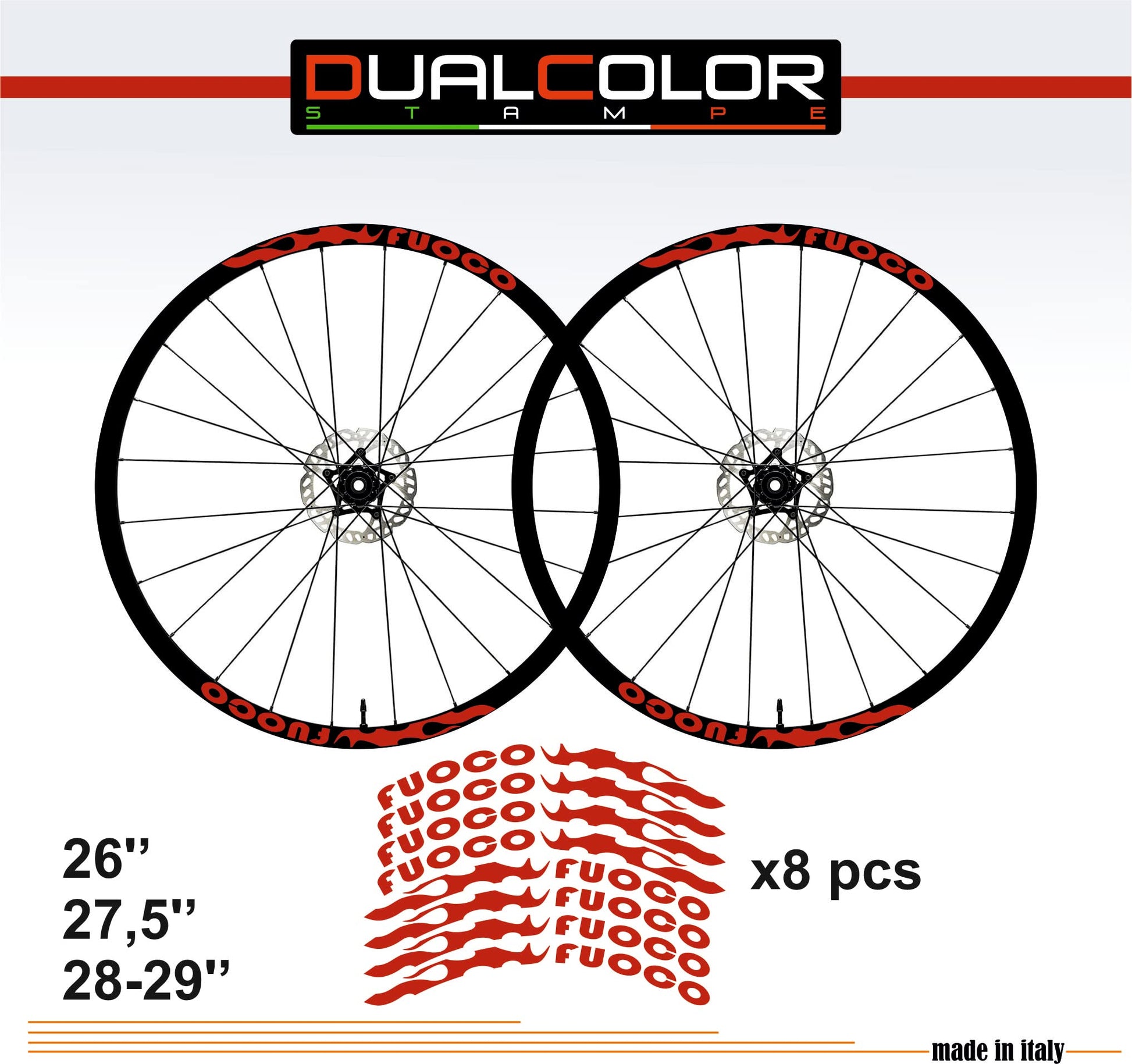 DualColorStampe Adesivi Cerchi Bici 26'' - 27,5'' - 28-29'' Pollici Ruota Bici MTB Bike Stickers Cerchi MTB B0057 a €10.00 solo da DualColorStampe