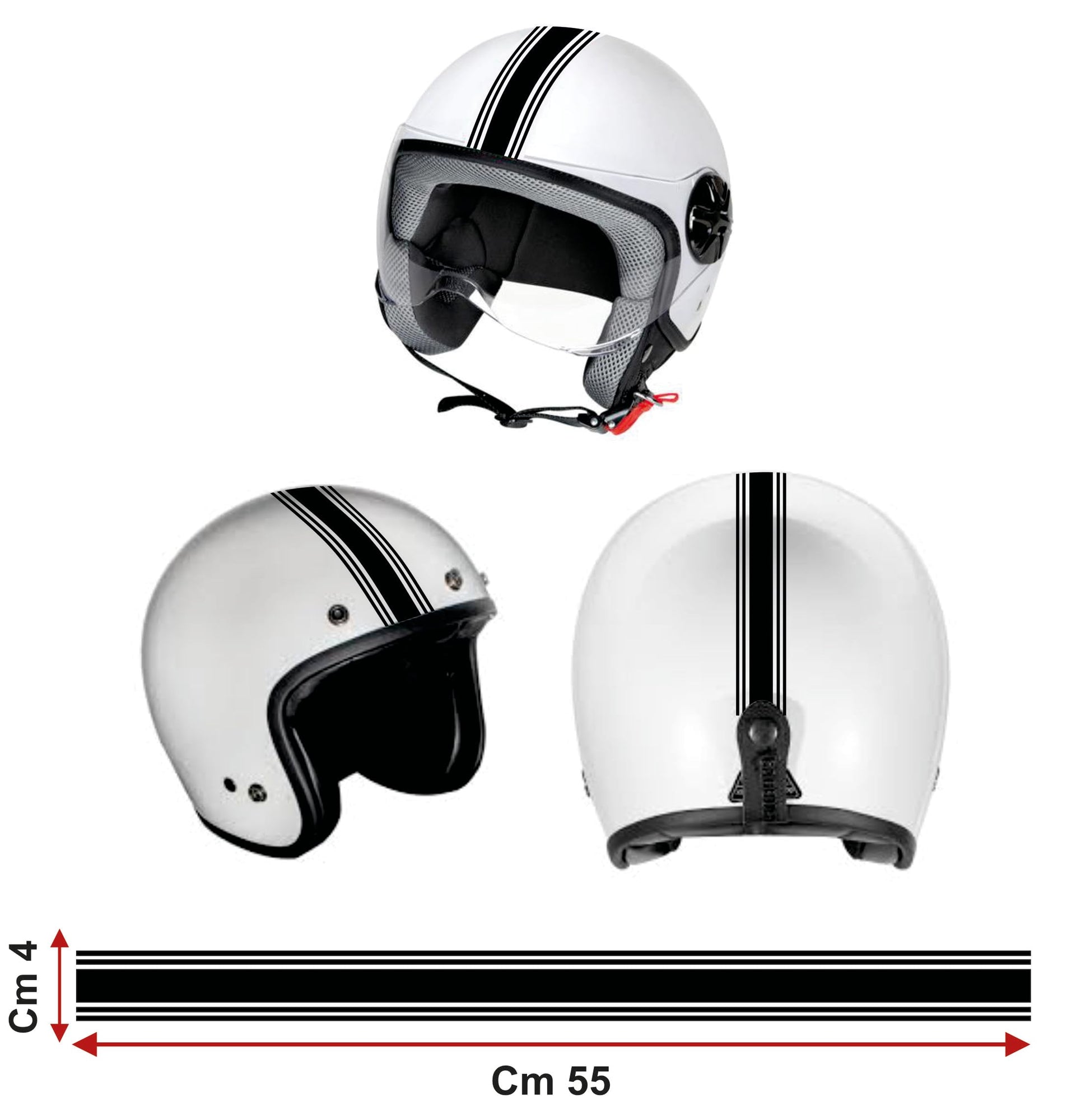 DualColorStampe Adesivi per casco moto motorino Helmet universale Stripes Strisce Design sportivo stickers STRISCIA adesiva C0064 a €12.99 solo da DualColorStampe