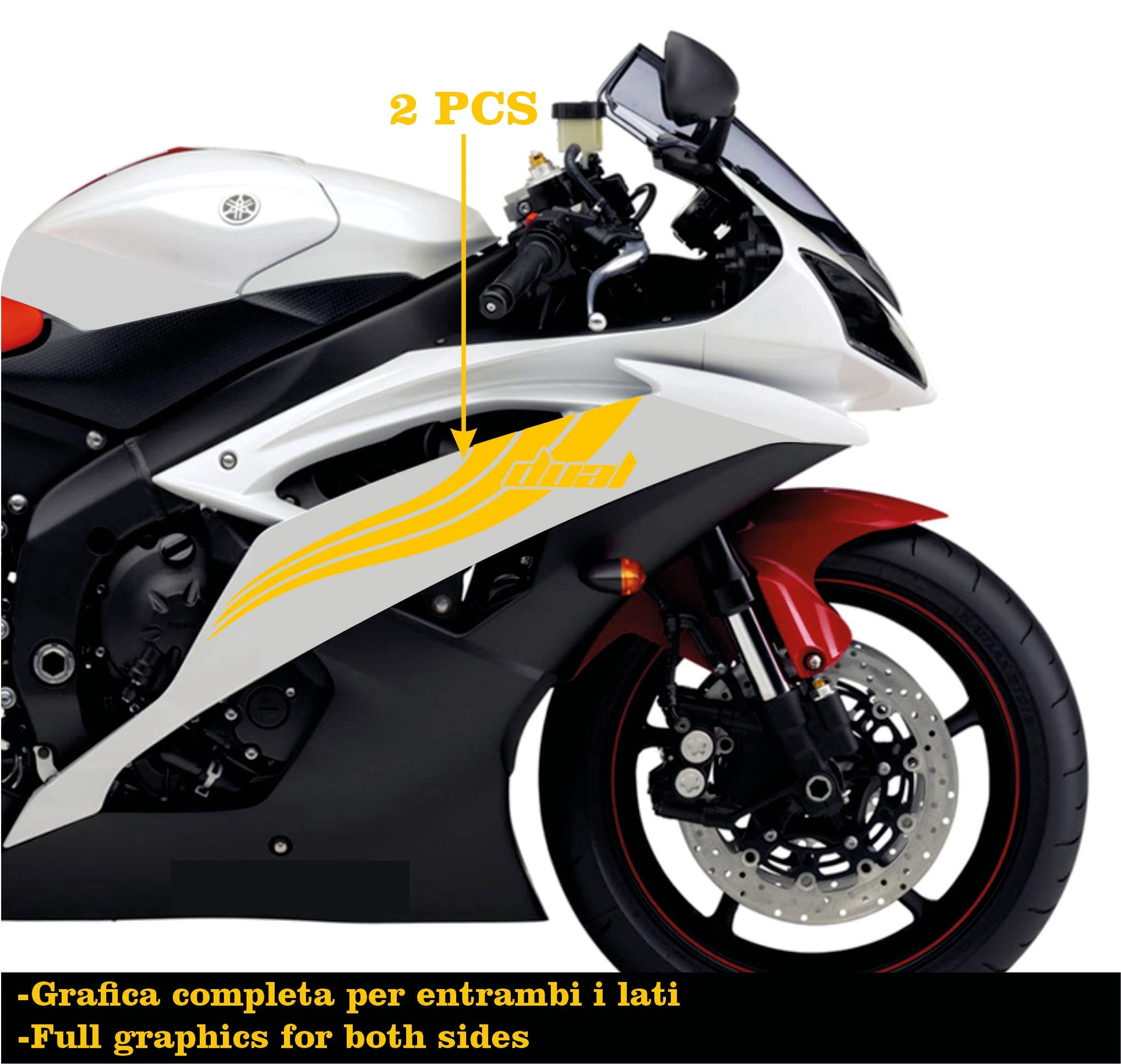 DualColorStampe Adesivi Compatibili con Yamaha R6 ANNO 2008 carena moto accessori stickers Motociclo colore a scelta DUAL COD.M0281 a €25.99 solo da DualColorStampe