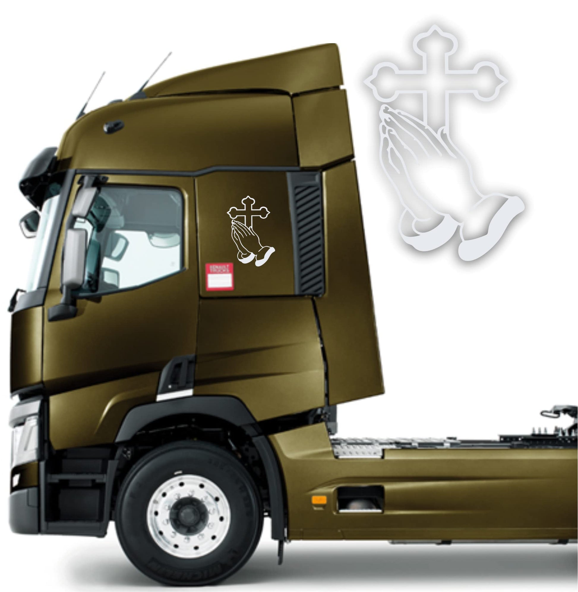 DualColorStampe Adesivi compatibili con Scania Iveco Man Daf Volvo tir furgone crocifisso Madonna decorazioni camion accessori auto stickers COD.0226 a €18.90 solo da DualColorStampe