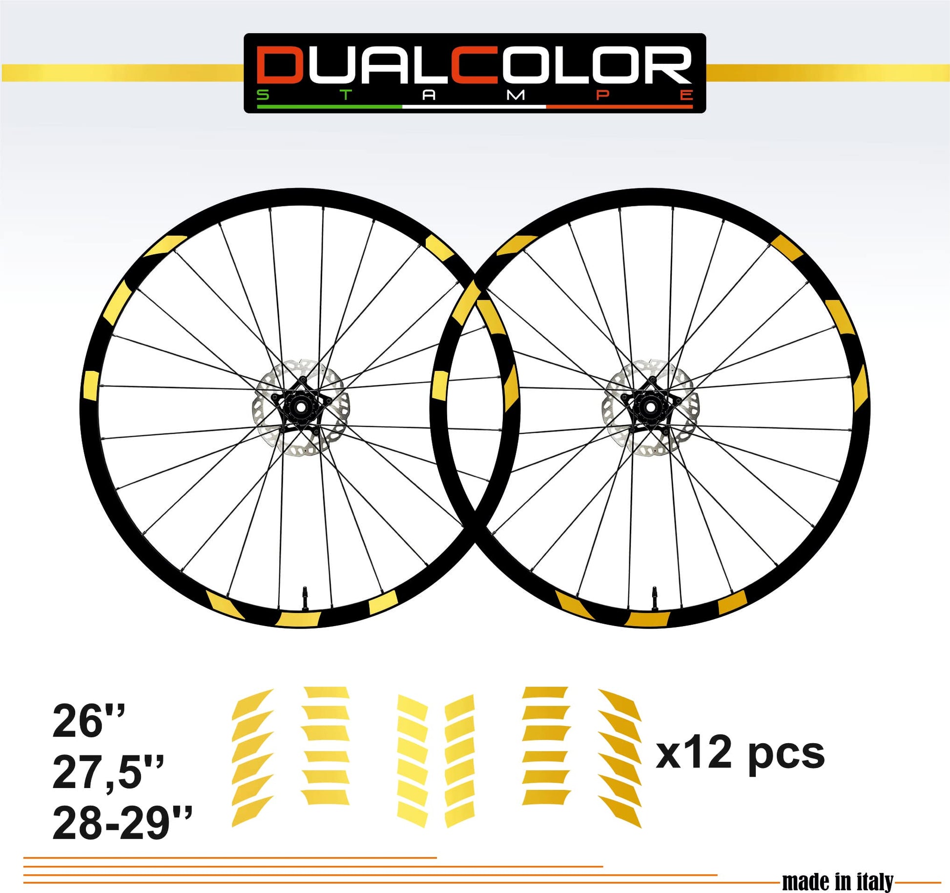 DualColorStampe Adesivi Cerchi Bici 26'' - 27,5'' - 28-29'' Pollici Ruota Bici MTB Bike Stickers Cerchi MTB B0060 a €10.00 solo da DualColorStampe