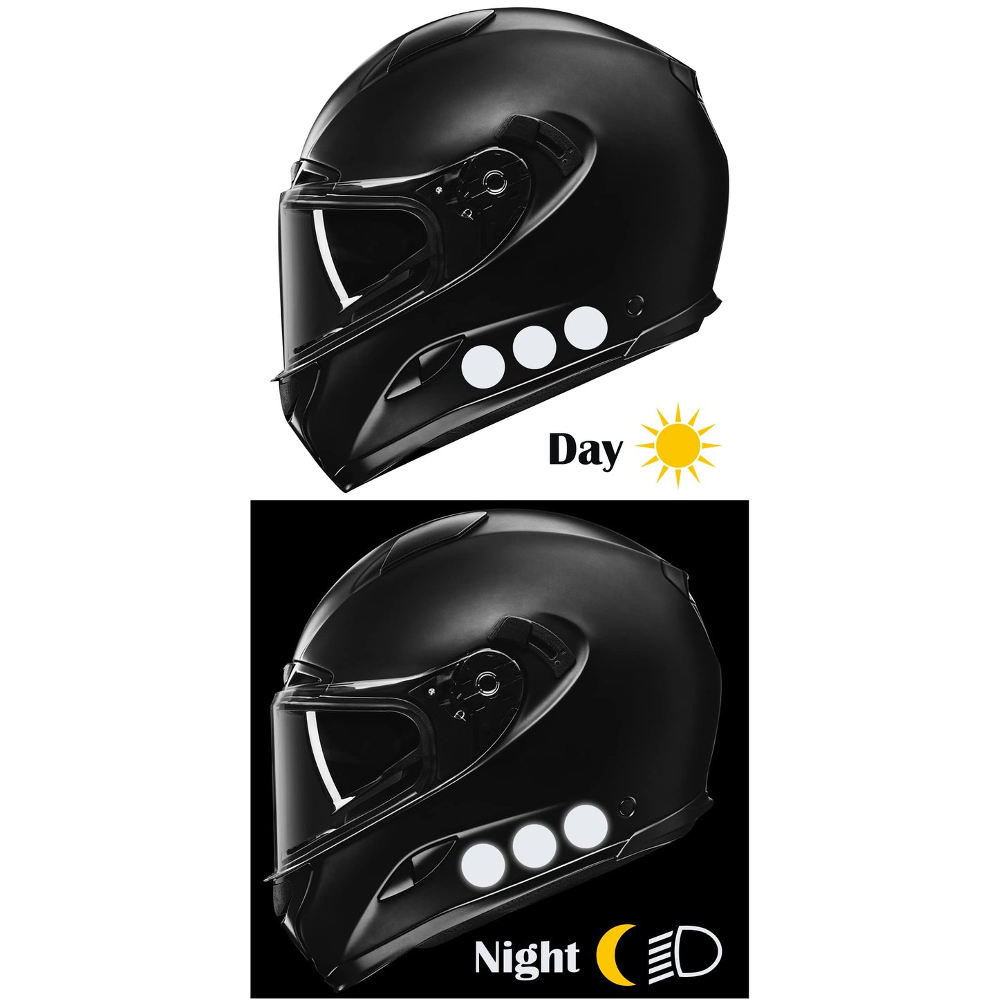 DualColorStampe Adesivi 12 PZ Sicurezza e visibilità di Notte per Bicicletta Passeggino Casco Moto Motorino Nero rifrangenti riflettenti catarifrangenti stickers COD.0273 a €8.99 solo da DualColorStampe