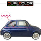 DualColorStampe Adesivi Compatibili con Fiat 500L (ANNO 1972) stickers SCACCHIERA tuning decal adesivi auto fiancata laterale COD.0357