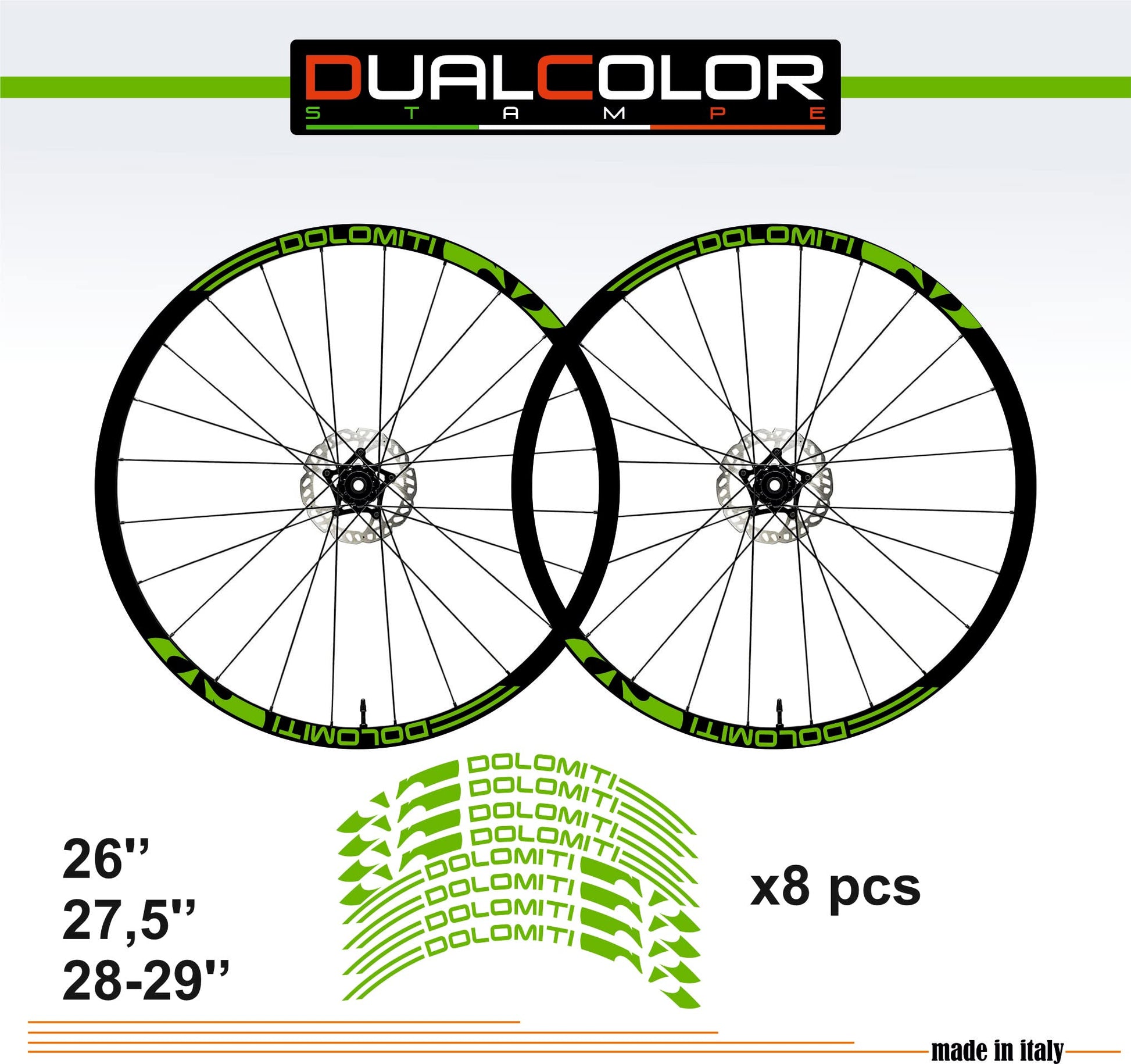 DualColorStampe Adesivi Cerchi Bici 26'' - 27,5'' - 28-29'' Pollici Ruota Bici MTB Bike Stickers Cerchi MTB B0059 a €10.00 solo da DualColorStampe