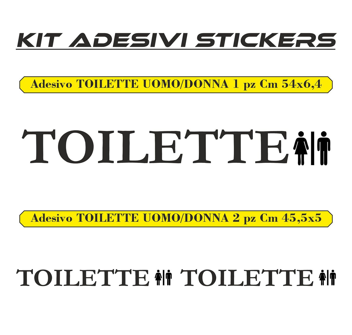 Adesivo Toilette decorazione per porta bagno ristorante water sanitari COD. W0010 a €12.99 solo da DualColorStampe