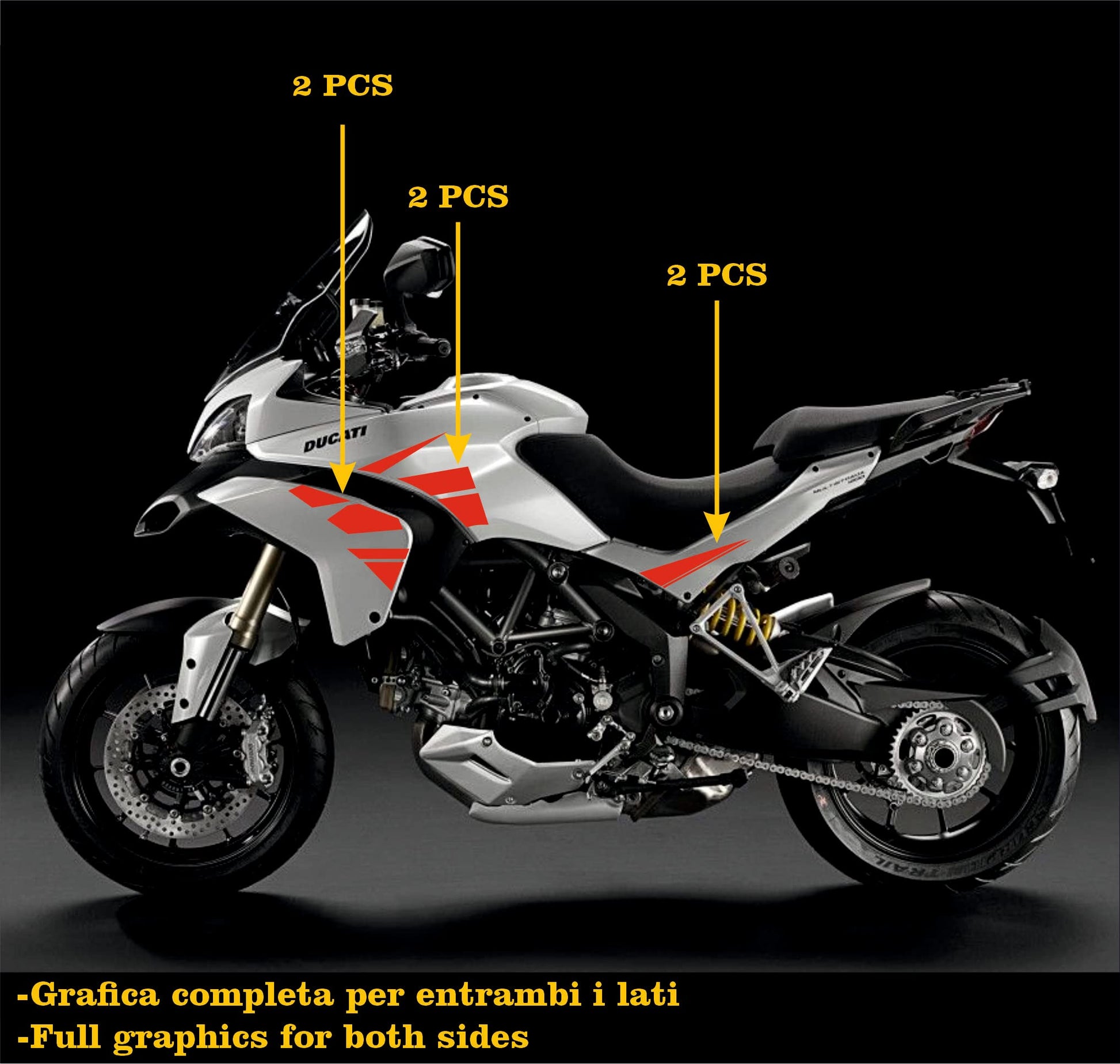 DualColorStampe Adesivi Compatibili con Ducati Multistrada 1200 S Kit completo Carena moto decalcomania serbatoio stickers COD.M0245 a €39.90 solo da DualColorStampe