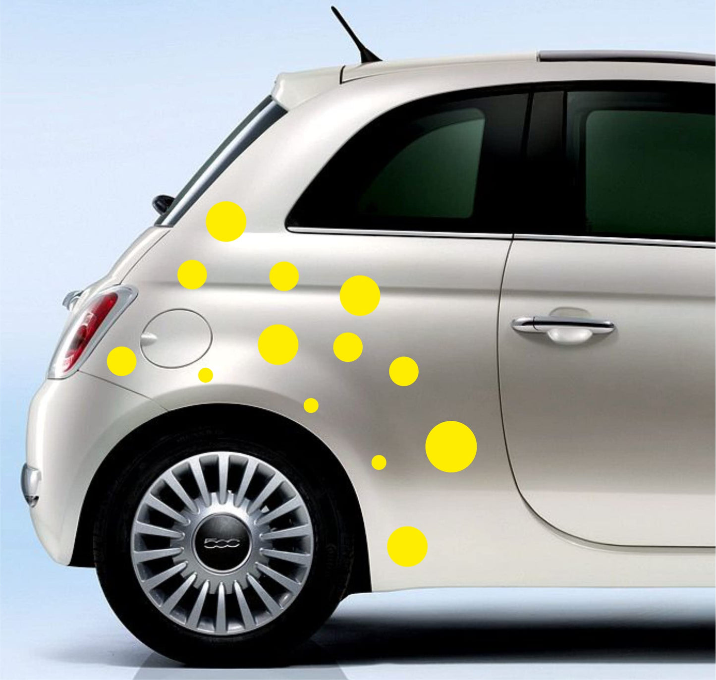 DualColorStampe Adesivi Compatibili con Fiat 500 stickers universali tuning palline pois decal adesivi auto fiancata laterale COD.0216 a €11.99 solo da DualColorStampe