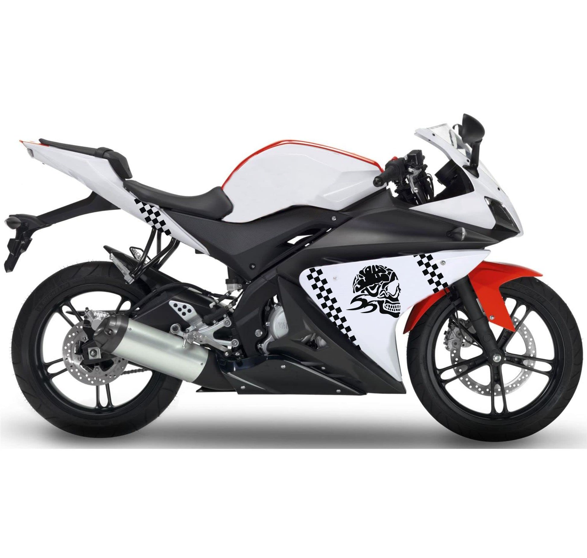 DualColorStampe Adesivi Compatibili con Yamaha YZF-R125 R125 (DX-SX) Carena moto decal stickers Design graffio M0166 a €39.99 solo da DualColorStampe