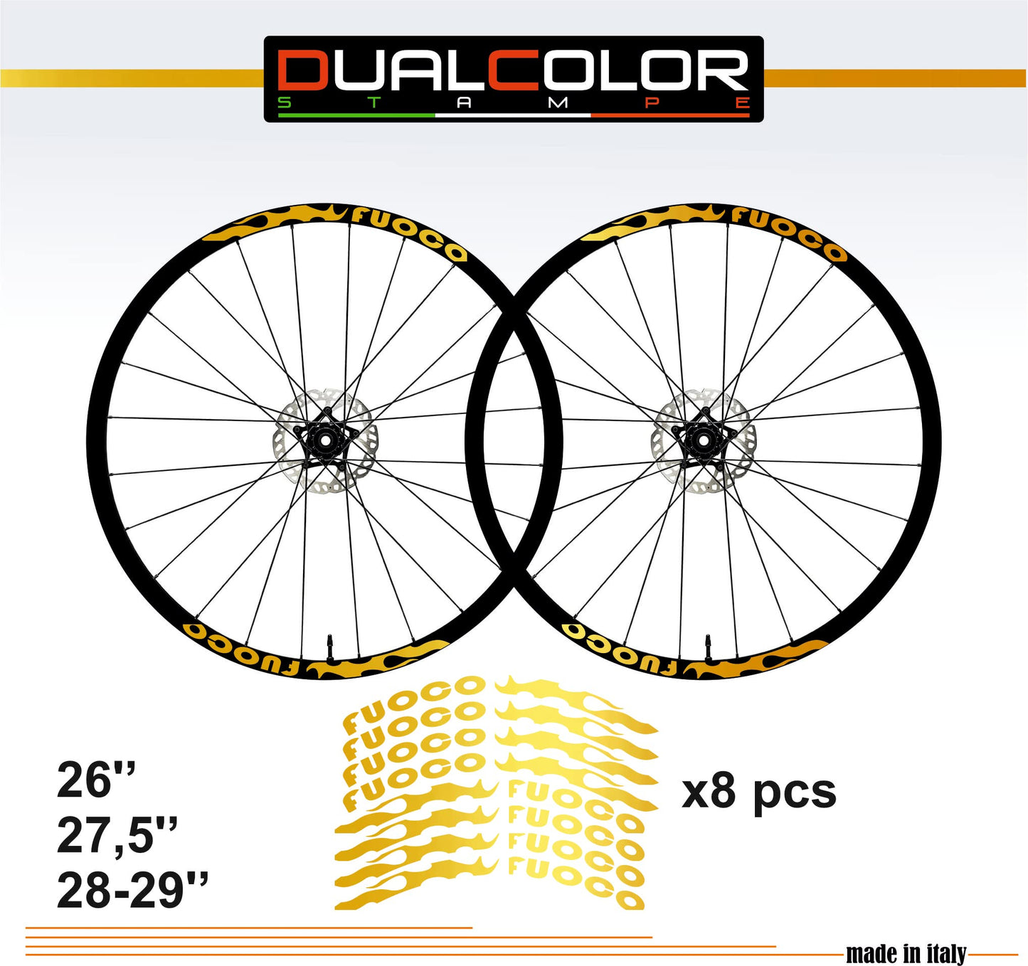 DualColorStampe Adesivi Cerchi Bici 26'' - 27,5'' - 28-29'' Pollici Ruota Bici MTB Bike Stickers Cerchi MTB B0057 a €10.00 solo da DualColorStampe