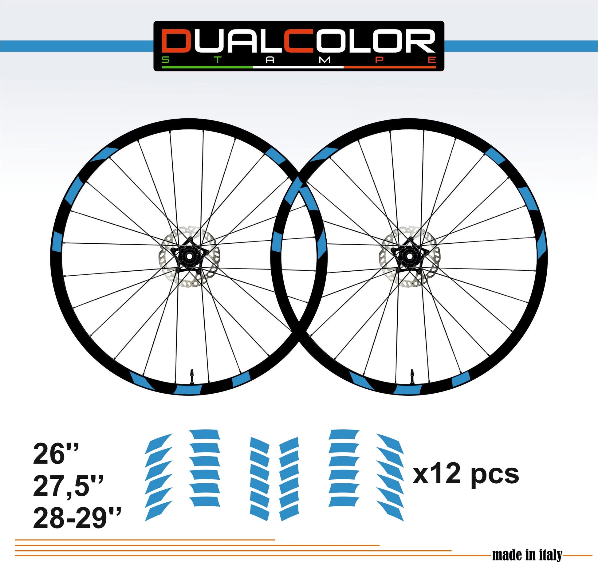 DualColorStampe Adesivi Cerchi Bici 26'' - 27,5'' - 28-29'' Pollici Ruota Bici MTB Bike Stickers Cerchi MTB B0060 a €10.00 solo da DualColorStampe