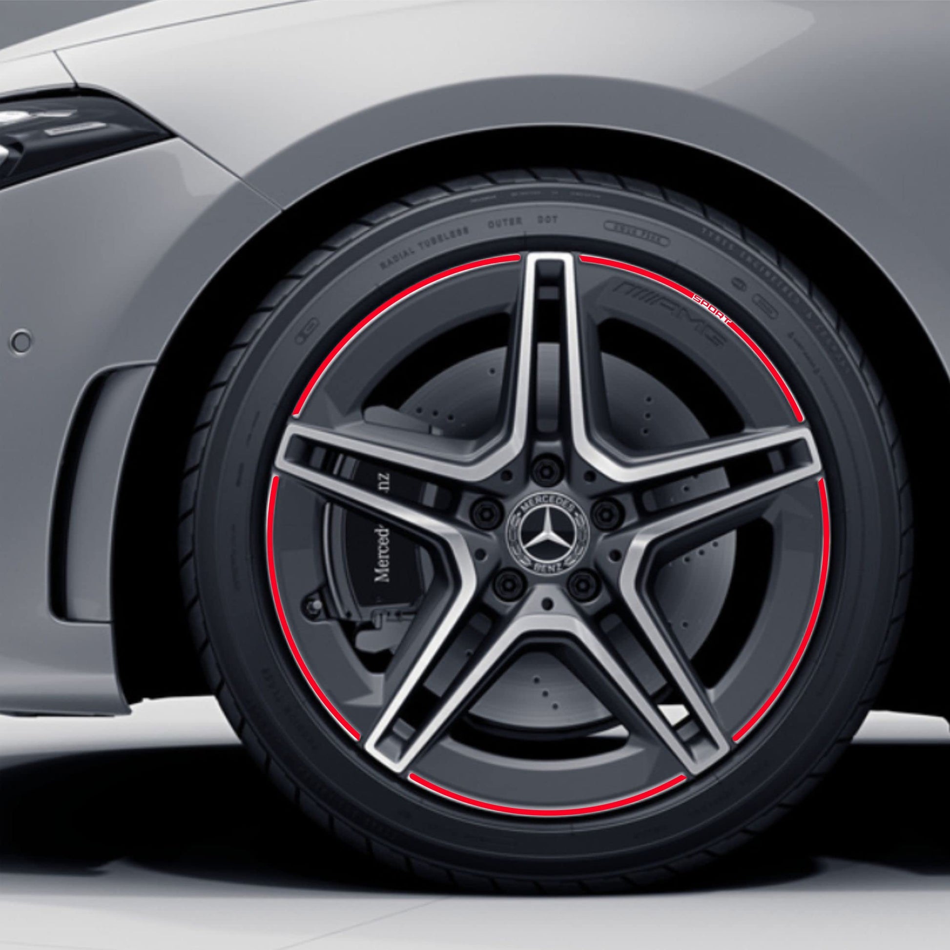 DualColorStampe Adesivi strisce cerchi compatibili con Mercedes-Benz AMG Cerchi in lega 18'' ruota cerchioni strisce stickers adesivi auto sport COD. 0337 a €16.99 solo da DualColorStampe