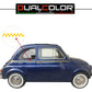 DualColorStampe Adesivi Compatibili con Fiat 500L (ANNO 1972) stickers SCACCHIERA tuning decal adesivi auto fiancata laterale COD.0357