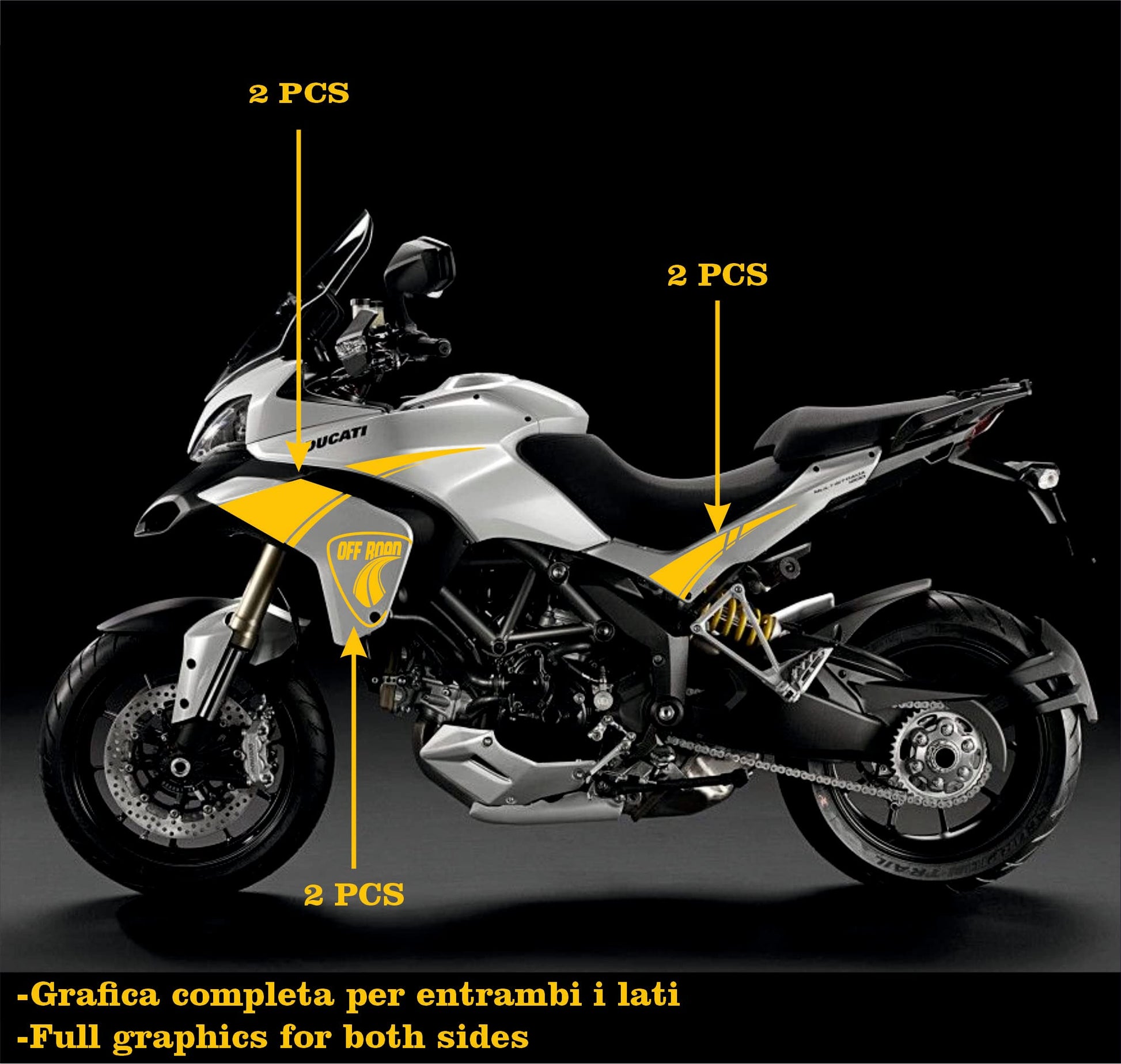 DualColorStampe Adesivi Compatibili con Ducati Multistrada 1200 S Kit completo Carena moto OFF ROAD decalcomania serbatoio stickers COD.M0246 a €39.90 solo da DualColorStampe