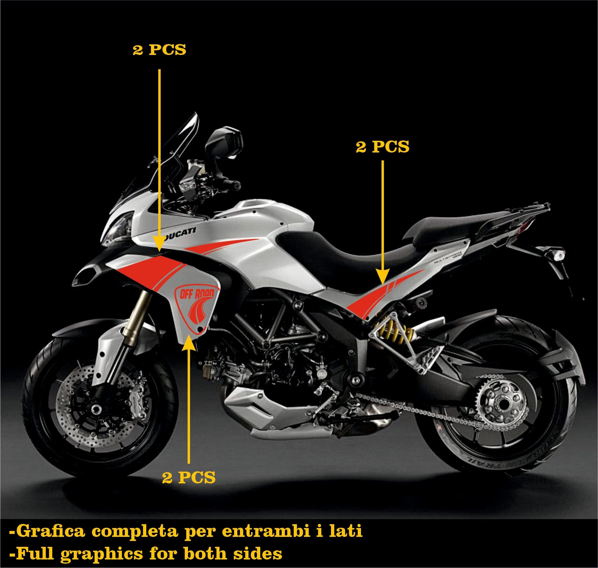 DualColorStampe Adesivi Compatibili con Ducati Multistrada 1200 S Kit completo Carena moto OFF ROAD decalcomania serbatoio stickers COD.M0246 a €39.90 solo da DualColorStampe