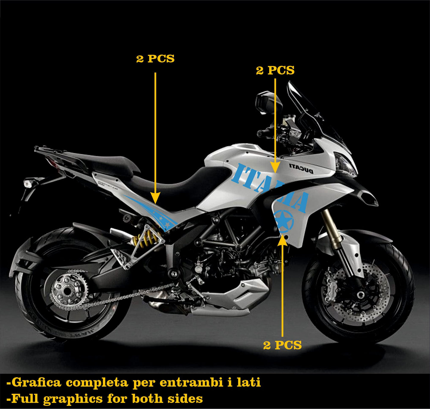 DualColorStampe Adesivi Compatibili con Ducati Multistrada 1200 S Kit completo Carena moto decalcomania serbatoio stickers ITALIA COD.M0247 a €39.90 solo da DualColorStampe