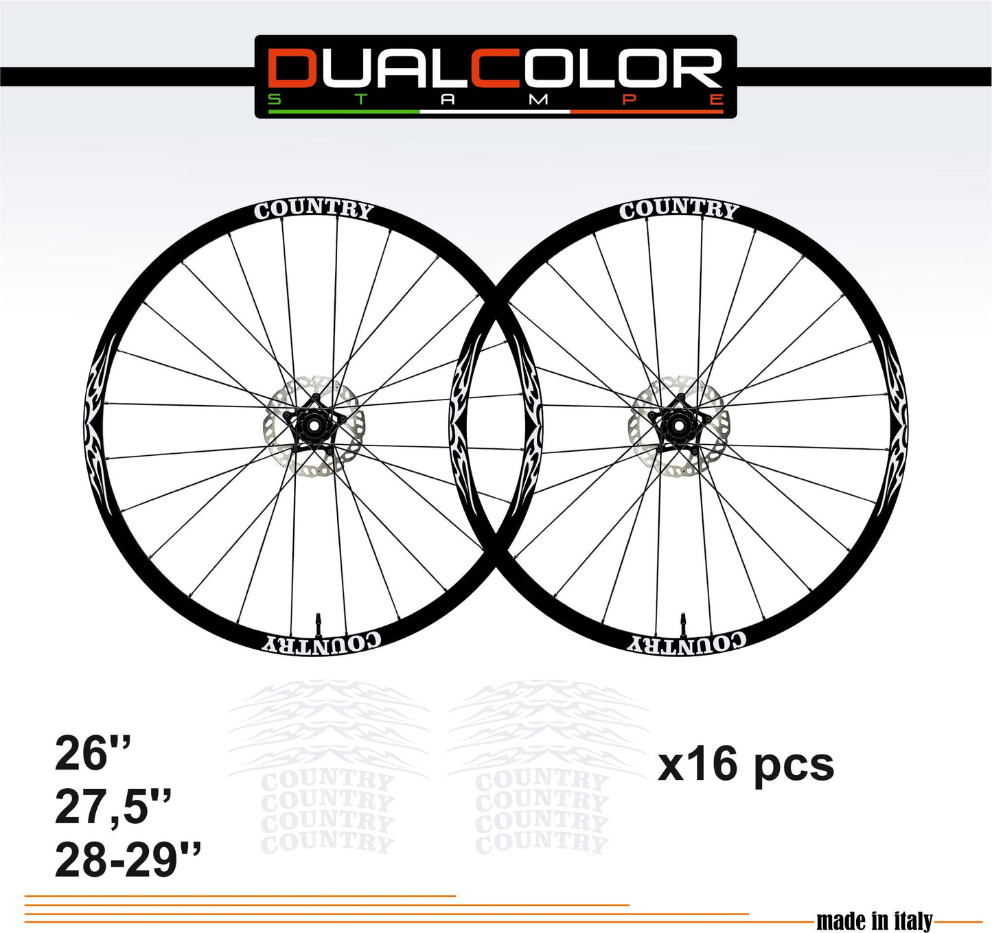 DualColorStampe Adesivi Cerchi Bici 26'' - 27,5'' - 28-29'' Pollici Ruota Bici MTB Bike Stickers Cerchi MTB B0056 a €10.00 solo da DualColorStampe