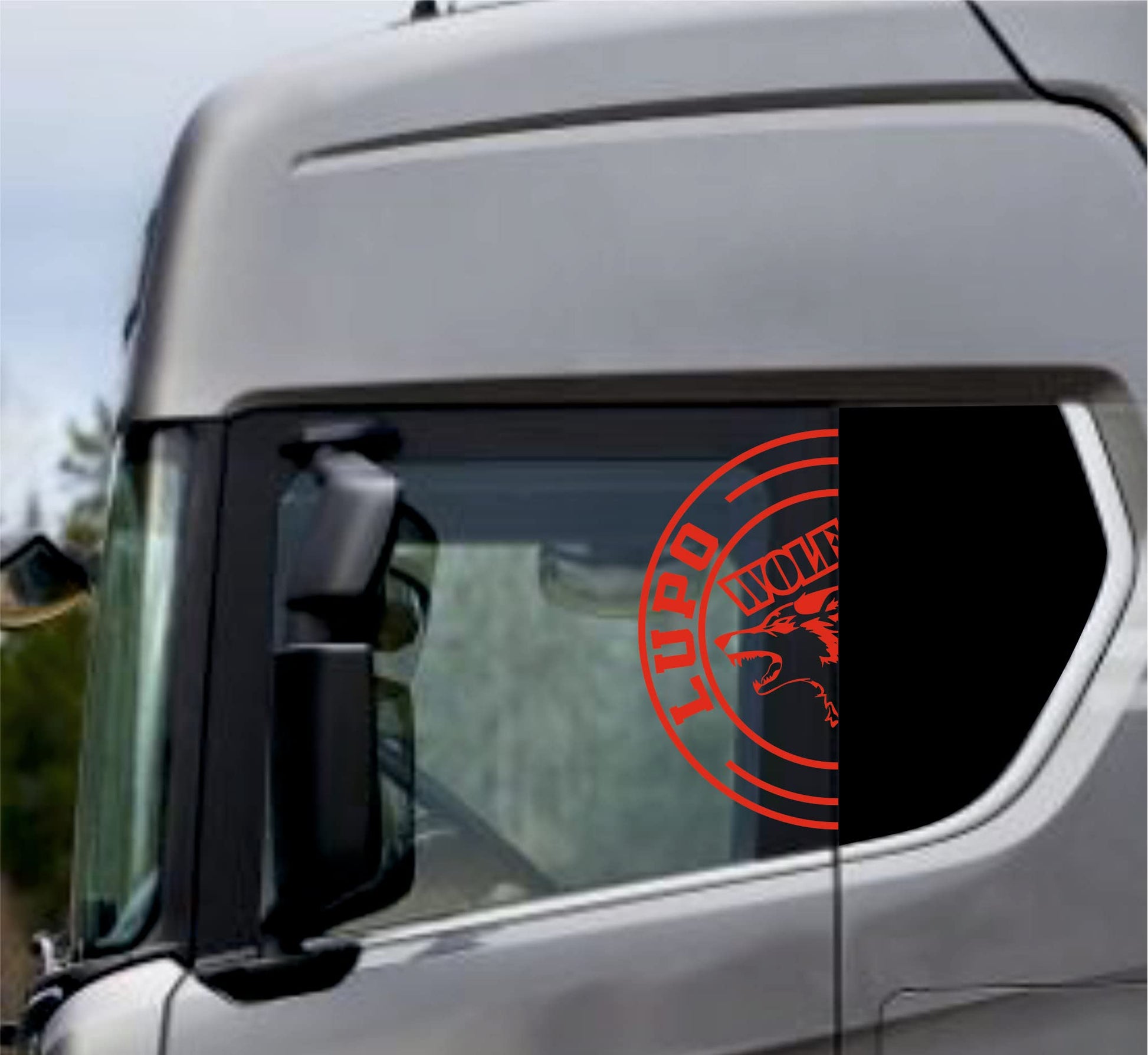 DualColorStampe Adesivi Compatibili con Scania Daf Iveco Man Camion accessori camion stickers camion finestrino LUPO COD.0303 a €21.99 solo da DualColorStampe