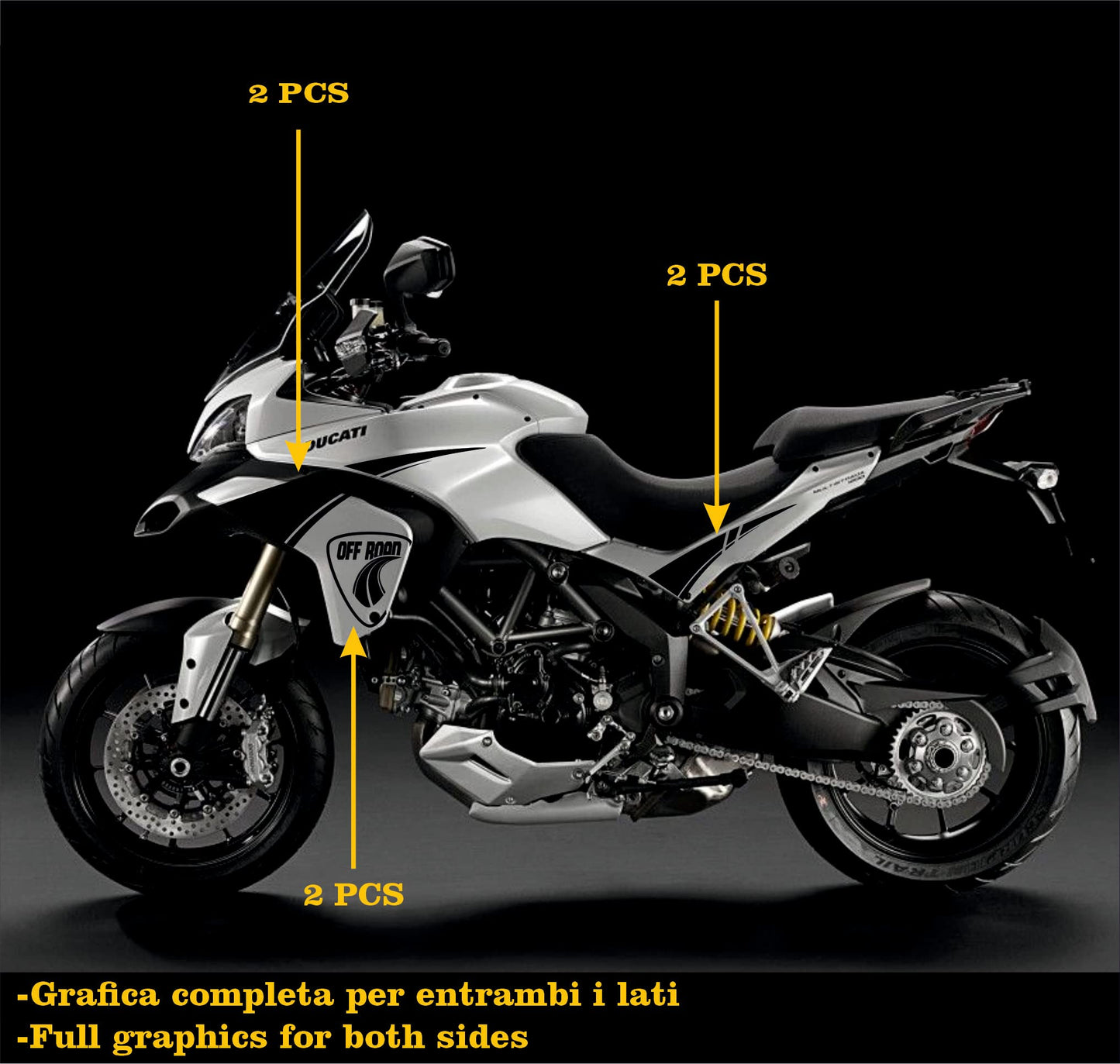 DualColorStampe Adesivi Compatibili con Ducati Multistrada 1200 S Kit completo Carena moto OFF ROAD decalcomania serbatoio stickers COD.M0246 a €39.90 solo da DualColorStampe