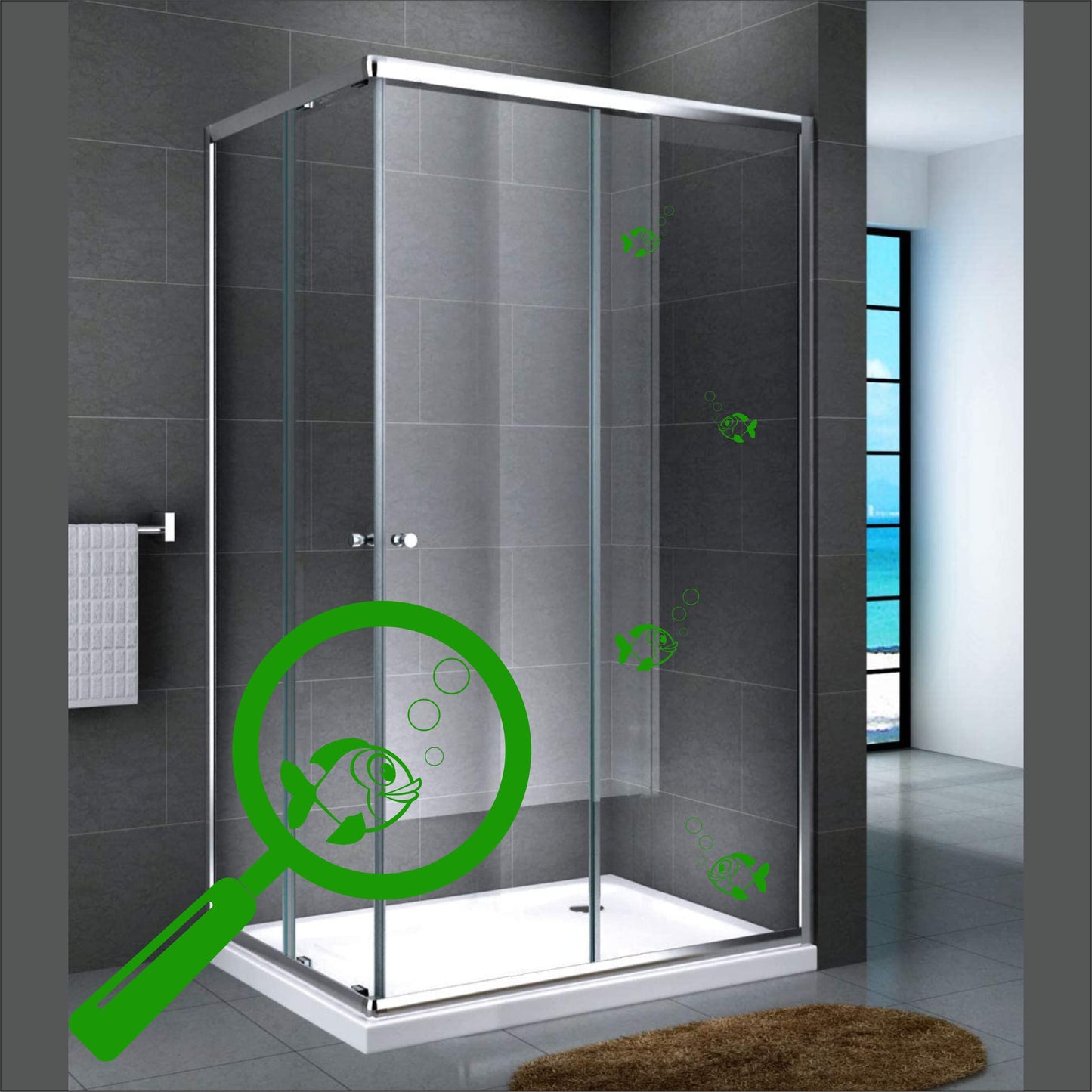 DualColorStampe Adesivi per bagno stickers pesci doccia wc toilette decorazione vasca bagno stickers casa accessori COD.I0145 a €9.99 solo da DualColorStampe