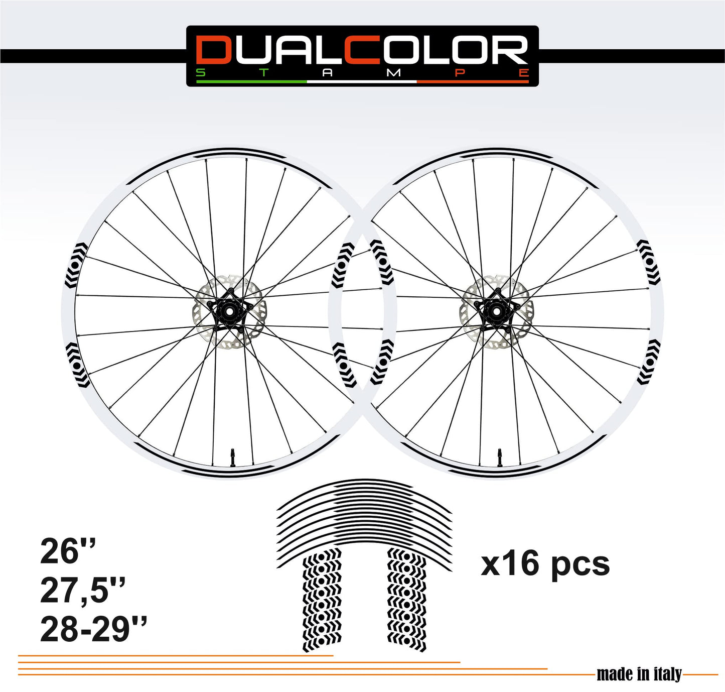 DualColorStampe Adesivi Cerchi Bici 26'' - 27,5'' - 28-29'' Pollici Ruota Bici MTB Bike Stickers Cerchi MTB frecce B0052 a €10.00 solo da DualColorStampe