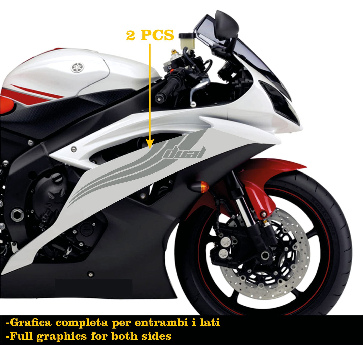 DualColorStampe Adesivi Compatibili con Yamaha R6 ANNO 2008 carena moto accessori stickers Motociclo colore a scelta DUAL COD.M0281 a €25.99 solo da DualColorStampe