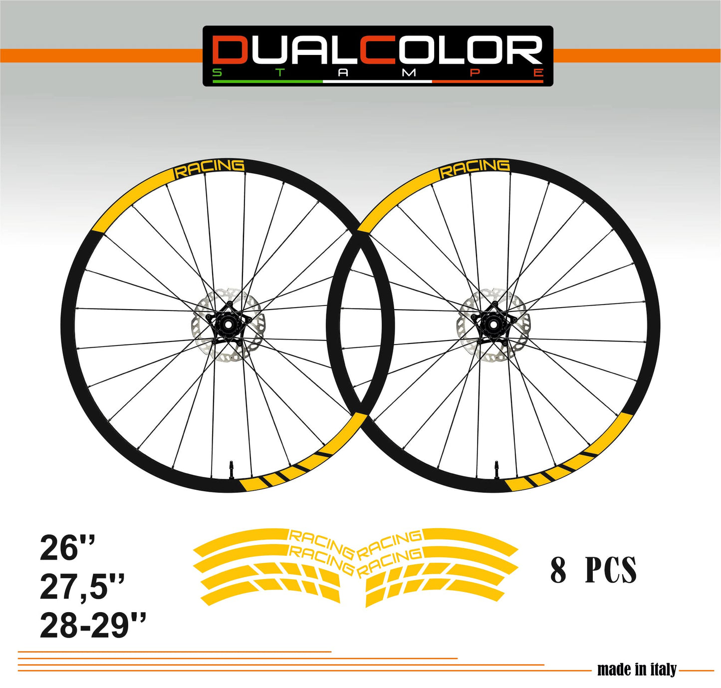 DualColorStampe Adesivi Cerchi Bici 26'' - 27,5'' - 28-29'' Pollici Ruota Bici MTB Bike Stickers Cerchi MTB racing B0031 a €10.00 solo da DualColorStampe