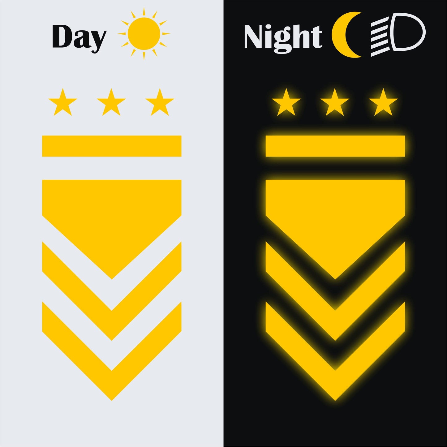 DualColorStampe Adesivi Stelle Graduate Adesivi Esercito Militare US Army Montanti rifrangenti riflettenti catarifrangenti per scooter auto moto stickers COD.0270 a €9.99 solo da DualColorStampe