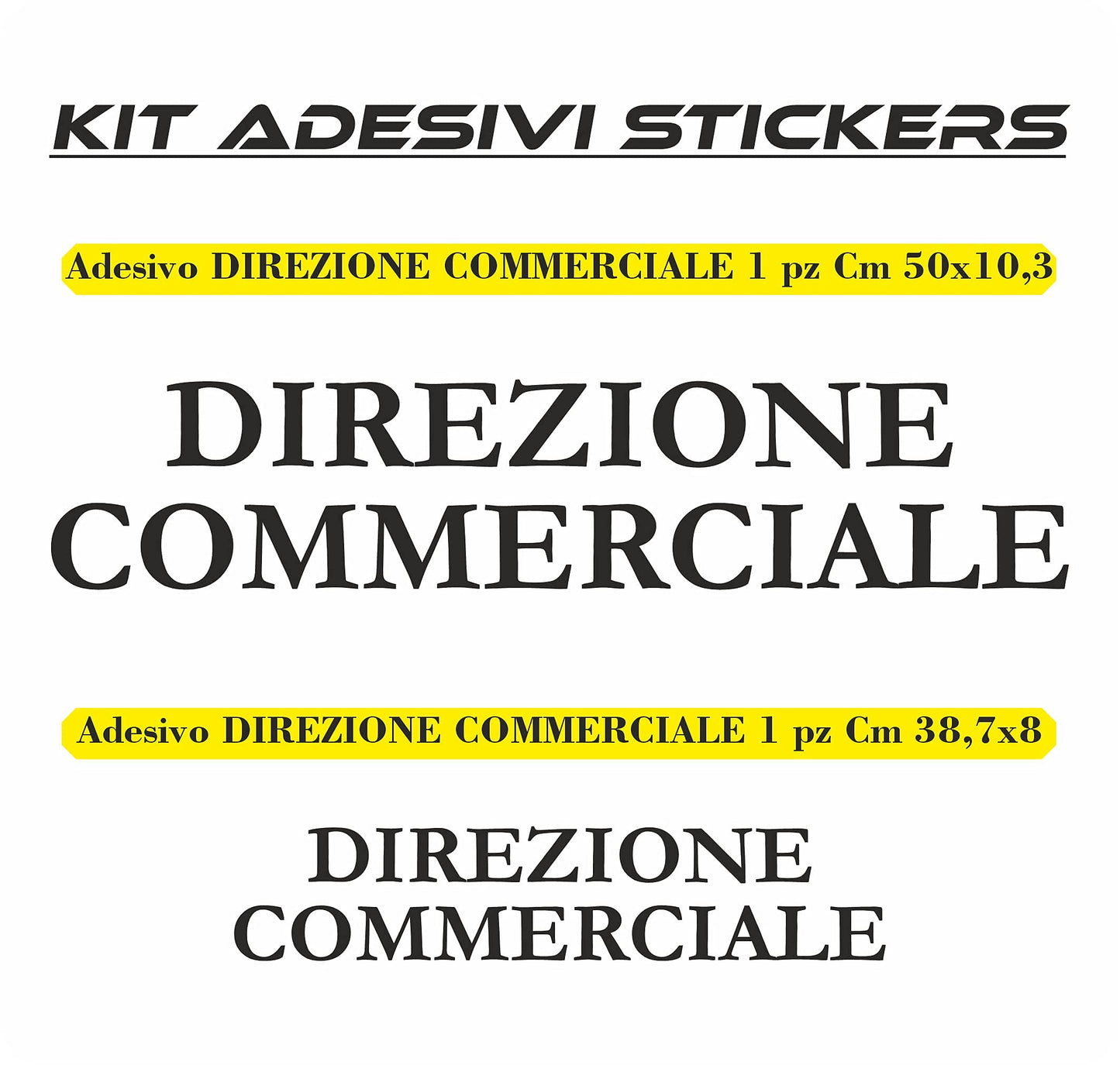 Adesivo DIREZIONE COMMERCIALE decorazione per porta azienda stickers COD. I0011 a €12.99 solo da DualColorStampe