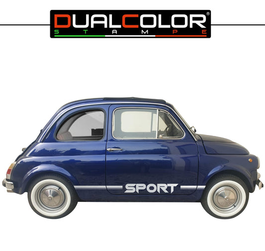 DualColorStampe Adesivi Compatibili con Fiat 500L (ANNO 1972) stickers SPORT tuning decal adesivi auto fiancata laterale COD.0356