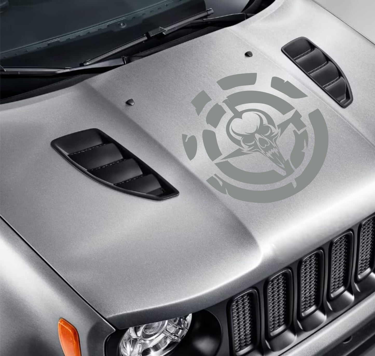DualColorStampe Adesivo compatibile con Jeep Renegade Cofano - Fuoristrada 4X4 Fiancate Portiera anteriore Offroad Adesivi Stickers AUTO Decal Teschio spada 0344 a €35.99 solo da DualColorStampe