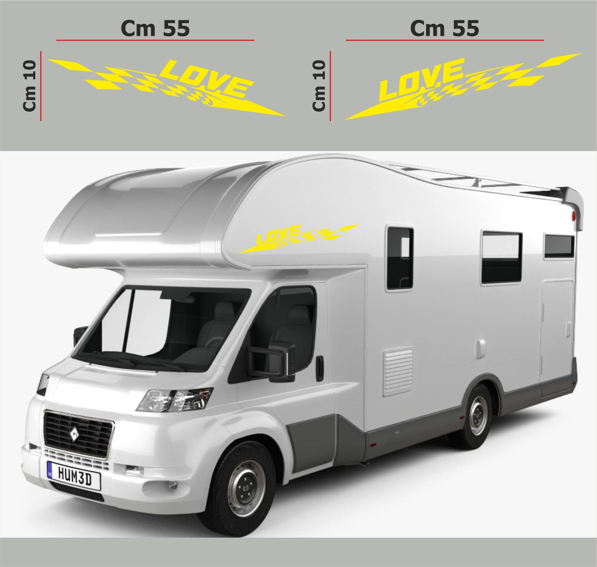 DualColorStampe Adesivi per Camper Compatibili con Adria Arca Bürstner Carthago Chausson Elnagh Mclouis Caravan Scacchiera roulotte COD.0209 a €16.99 solo da DualColorStampe