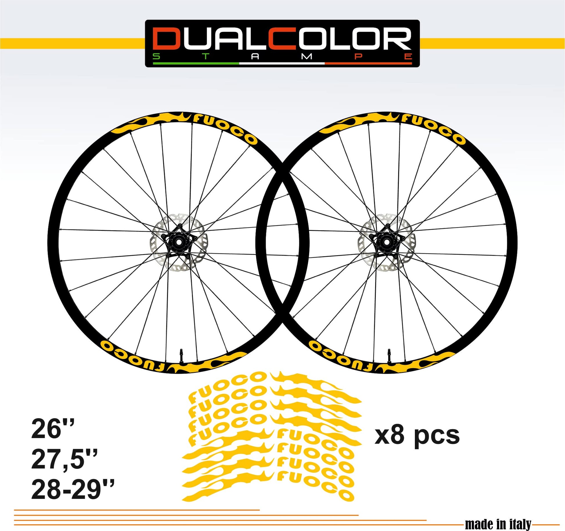 DualColorStampe Adesivi Cerchi Bici 26'' - 27,5'' - 28-29'' Pollici Ruota Bici MTB Bike Stickers Cerchi MTB B0057 a €10.00 solo da DualColorStampe