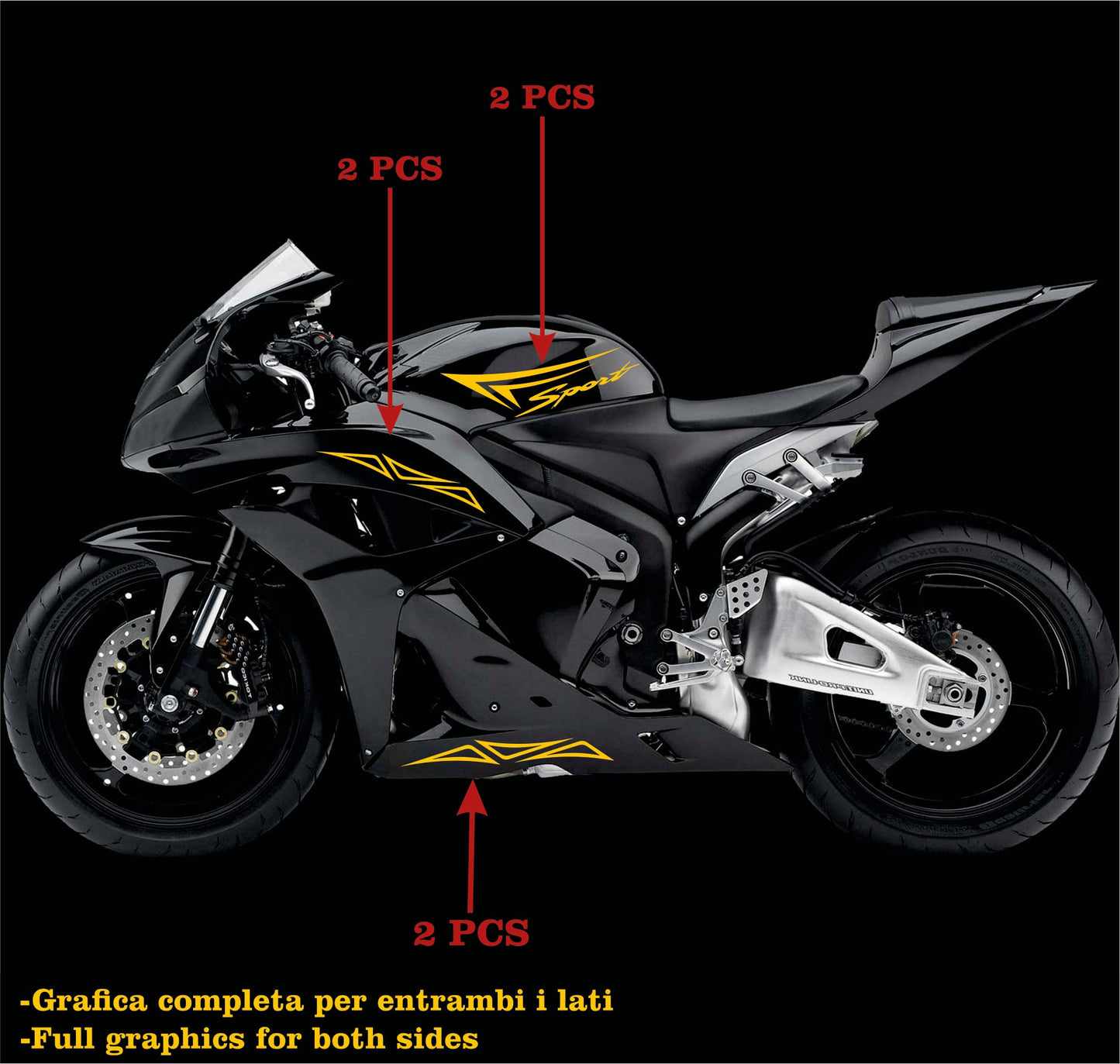 DualColorStampe Adesivi Compatibili con Honda CBR RR (2007-2010) carena DX-SX stickers Moto Motorbike COD.M0255 a €39.99 solo da DualColorStampe