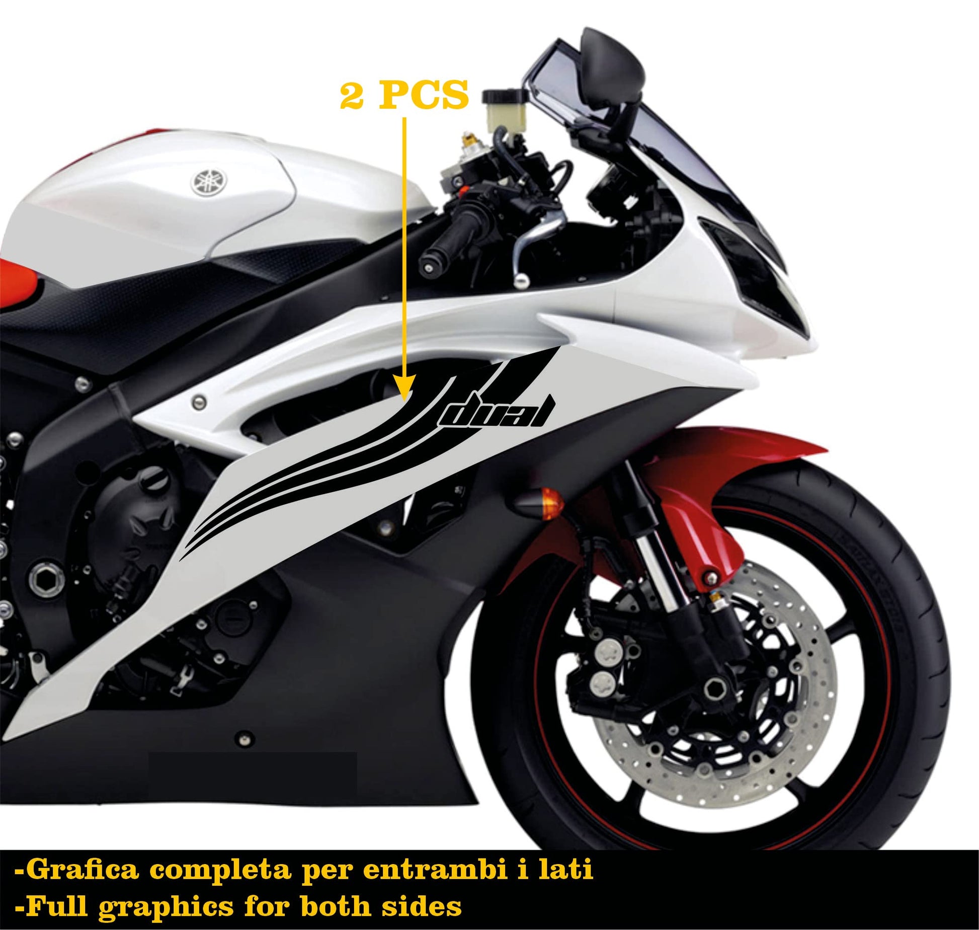 DualColorStampe Adesivi Compatibili con Yamaha R6 ANNO 2008 carena moto accessori stickers Motociclo colore a scelta DUAL COD.M0281 a €25.99 solo da DualColorStampe