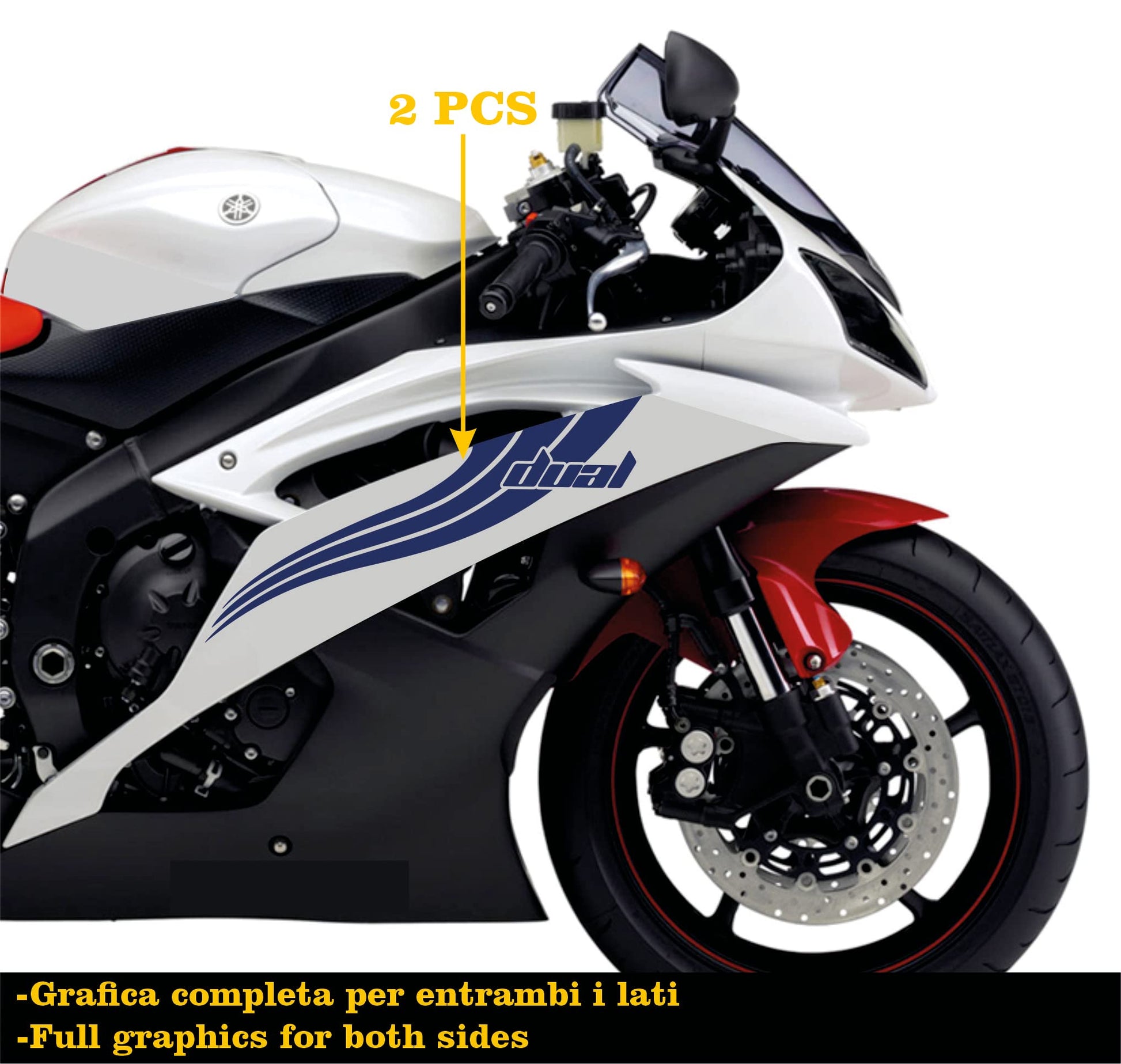 DualColorStampe Adesivi Compatibili con Yamaha R6 ANNO 2008 carena moto accessori stickers Motociclo colore a scelta DUAL COD.M0281 a €25.99 solo da DualColorStampe