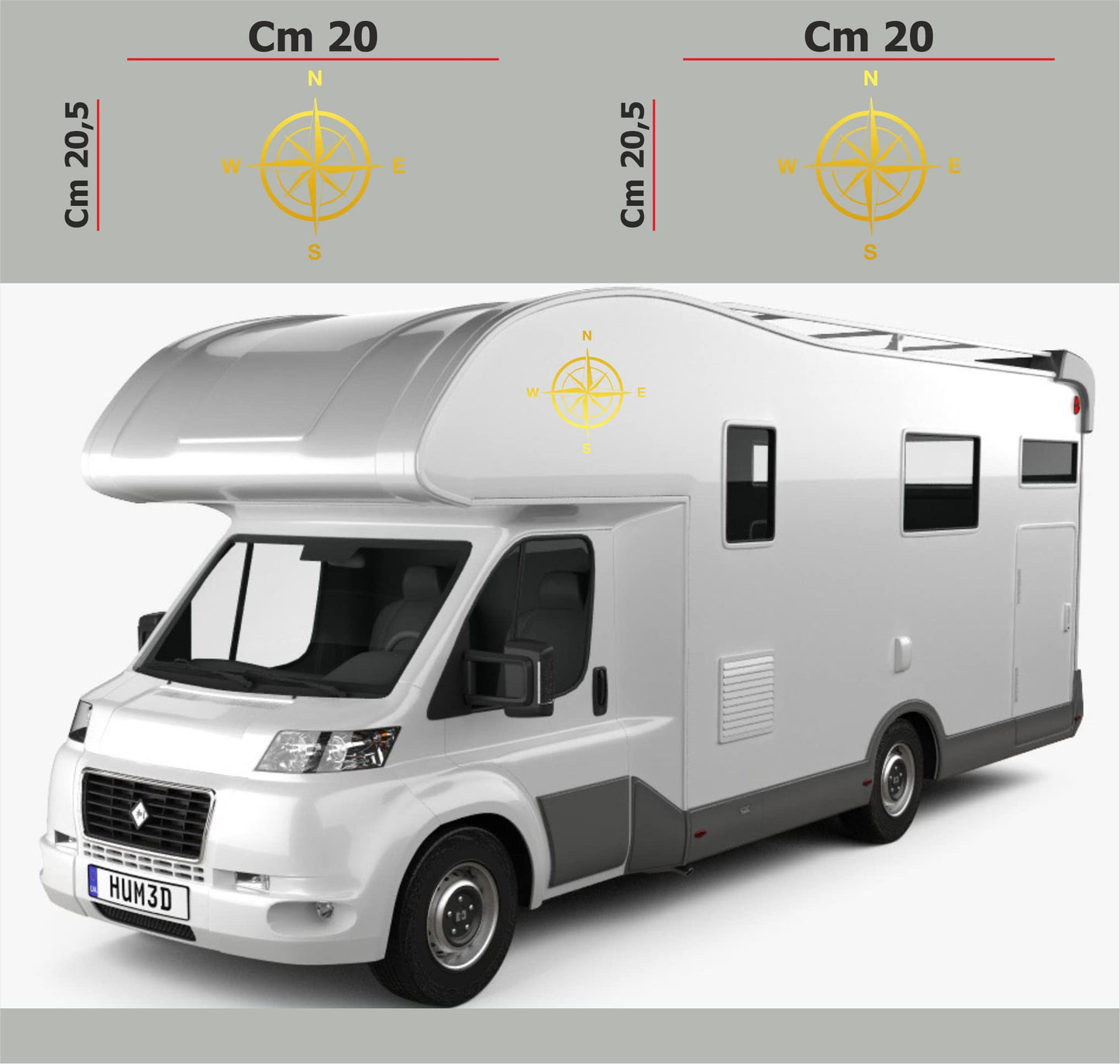 DualColorStampe Adesivi per Camper Compatibili con Adria Arca Bürstner Carthago Chausson Elnagh Mclouis Rosa dei venti Caravan roulotte COD.0210 a €14.99 solo da DualColorStampe