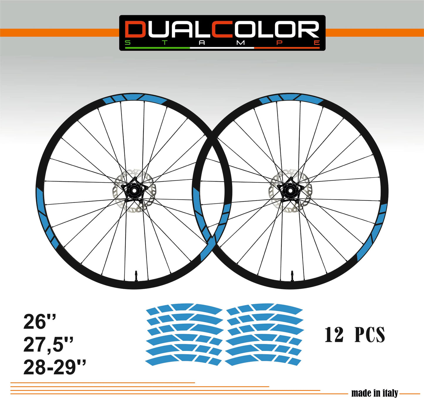 DualColorStampe Adesivi Cerchi Bici 26'' - 27,5'' - 28-29'' Pollici Ruota Bici MTB Bike Stickers Cerchi MTB B0030 a €10.00 solo da DualColorStampe