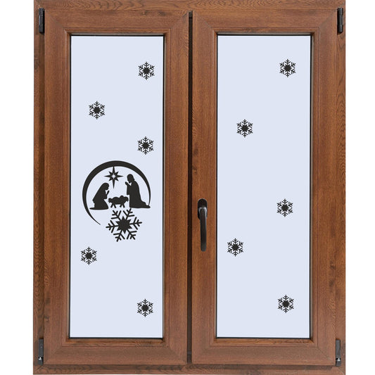 Adesivi Fiocchi di Neve Gesù Maria Giuseppe per Natale Stickers da Vetro Fai da Te Finestra Decorazione Vetrina- VINILE COLORE A SCELTA COD.I0082(ARANCIONE) a €9.99 solo da DualColorStampe