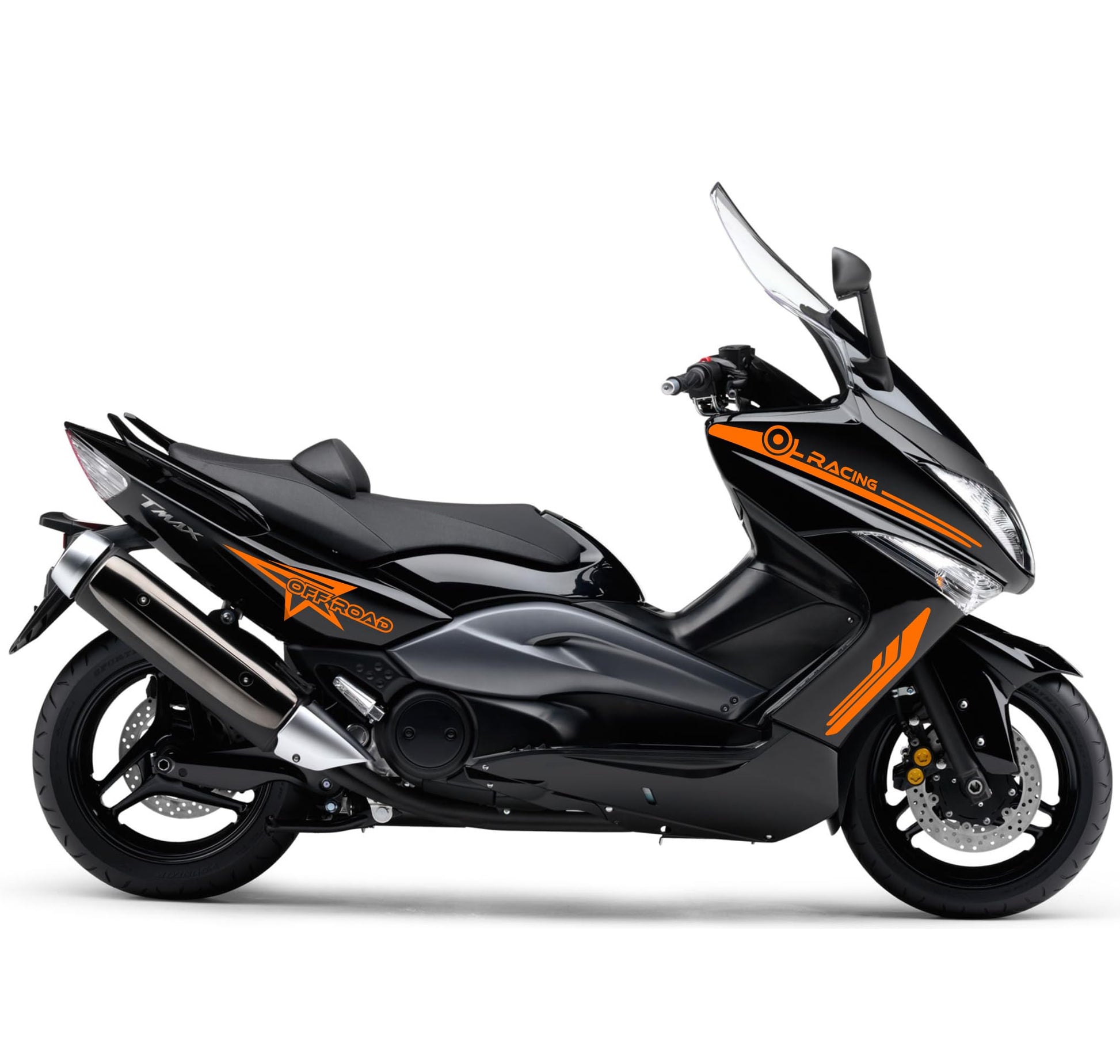 Adesivi 3D Compatibili Con Yamaha TMAX 2001-2007 Laterali Pedana Rosso - Foto 4