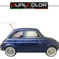 DualColorStampe Adesivi Compatibili con Fiat 500L (ANNO 1972) stickers SCACCHIERA tuning decal adesivi auto fiancata laterale COD.0357