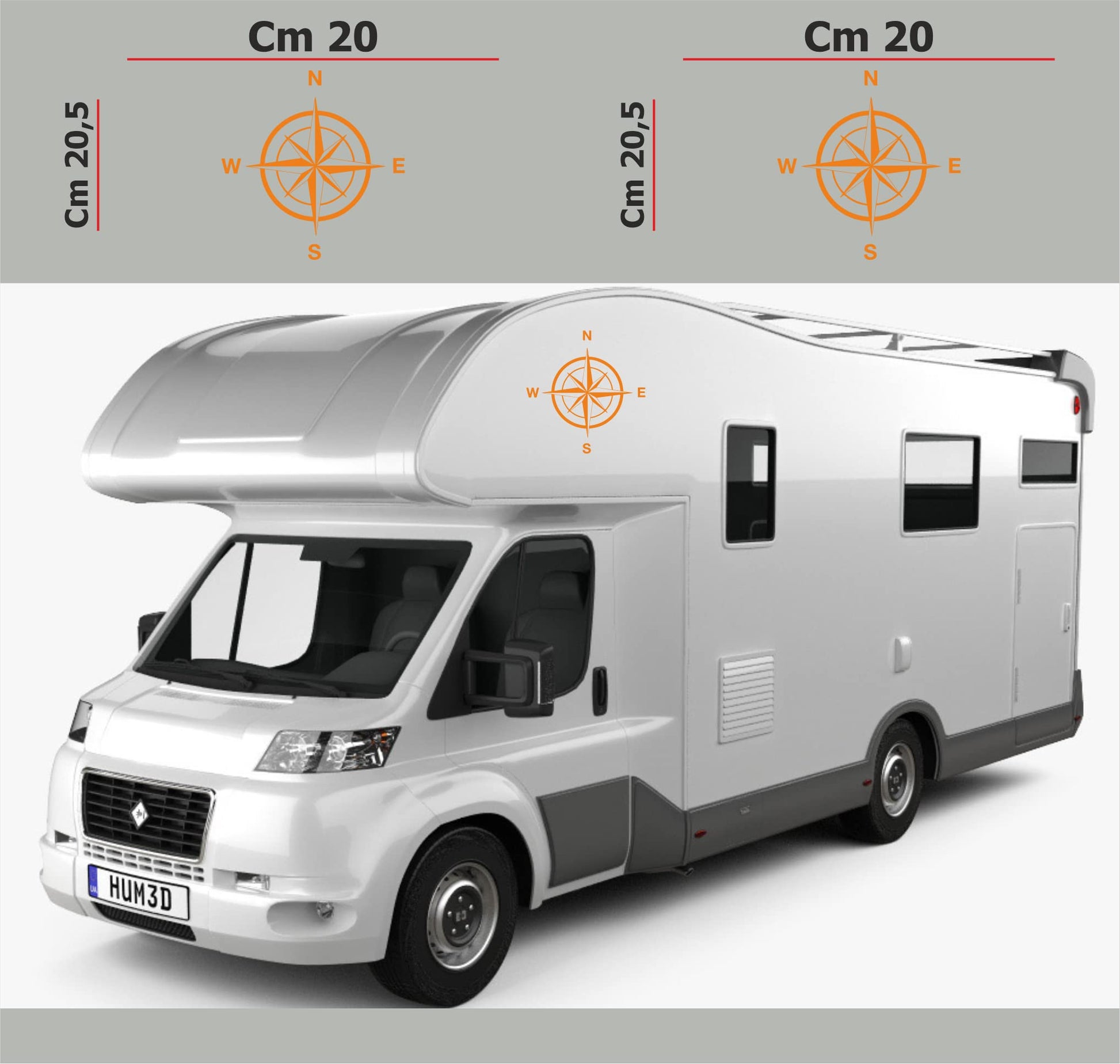 DualColorStampe Adesivi per Camper Compatibili con Adria Arca Bürstner Carthago Chausson Elnagh Mclouis Rosa dei venti Caravan roulotte COD.0210 a €14.99 solo da DualColorStampe