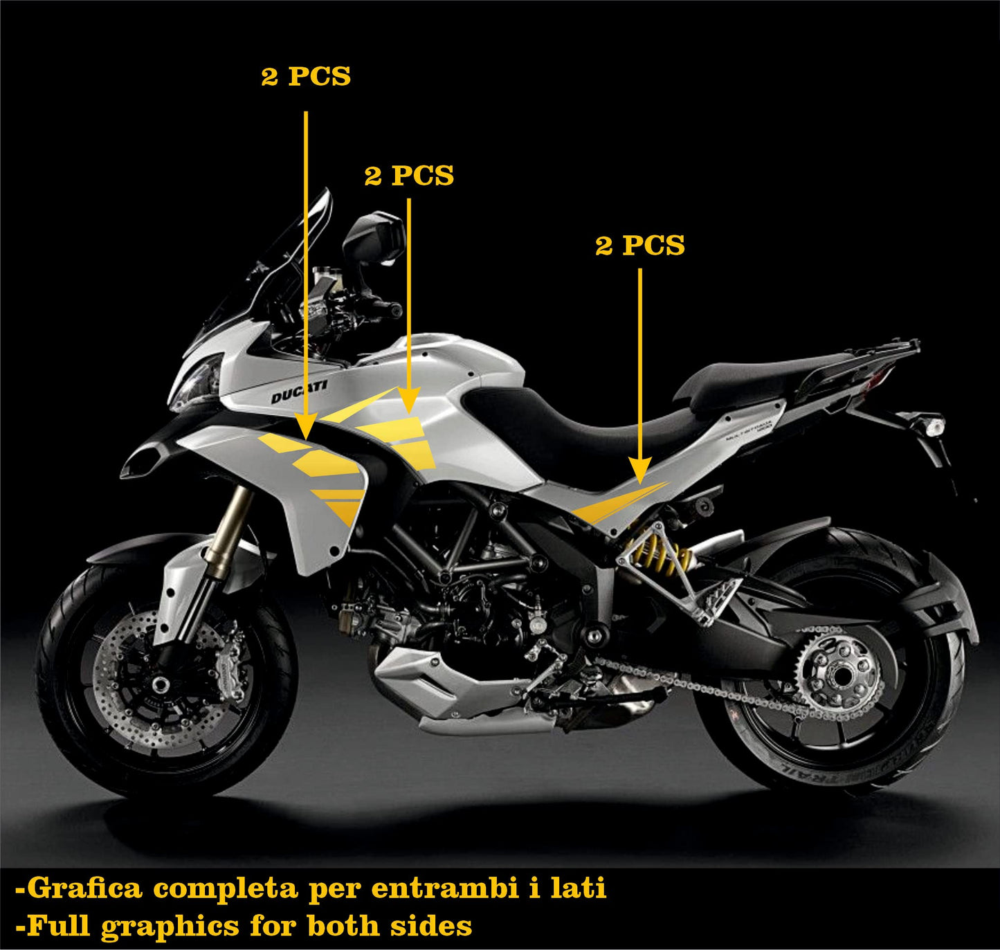 DualColorStampe Adesivi Compatibili con Ducati Multistrada 1200 S Kit completo Carena moto decalcomania serbatoio stickers COD.M0245 a €39.90 solo da DualColorStampe