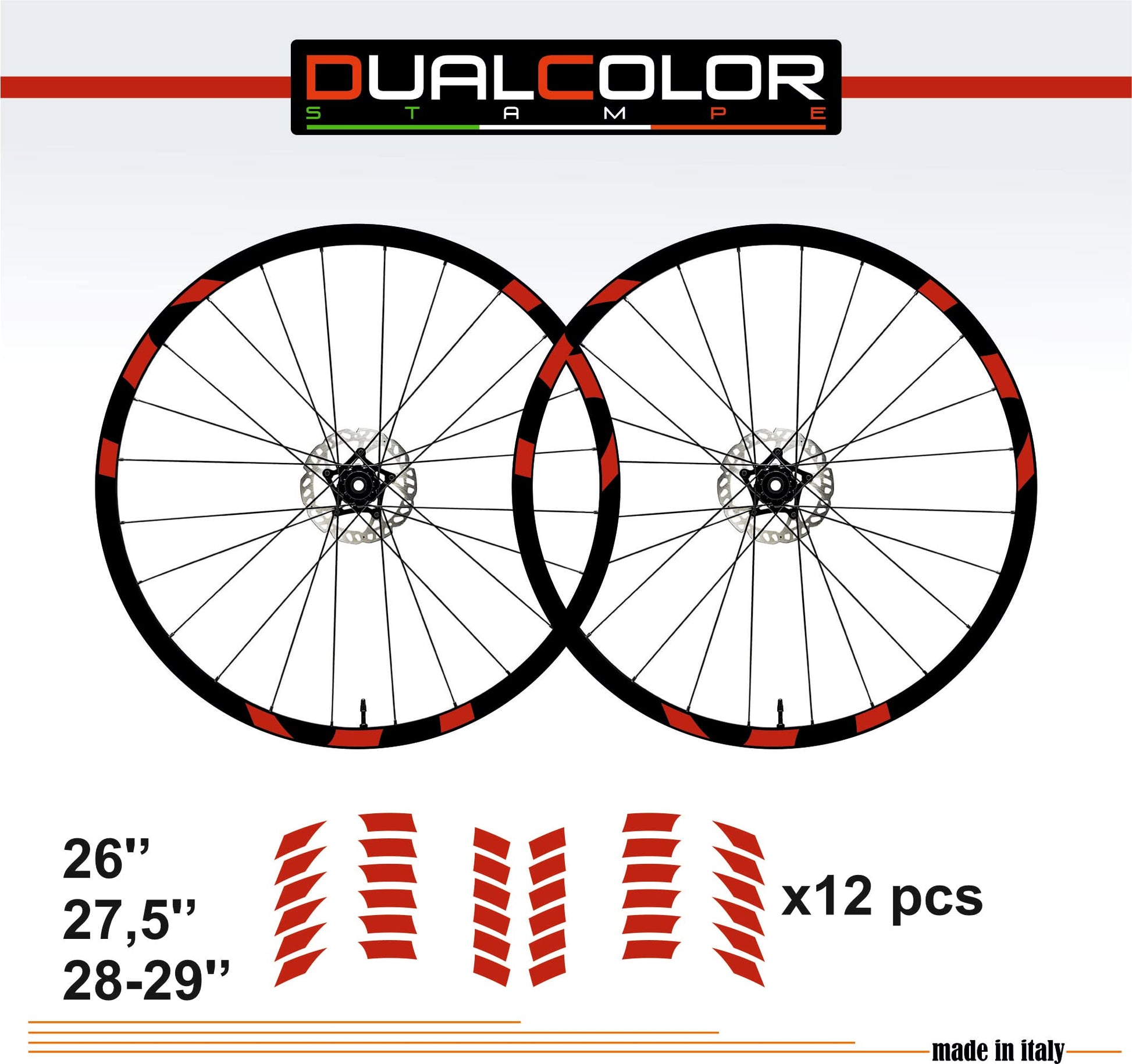 DualColorStampe Adesivi Cerchi Bici 26'' - 27,5'' - 28-29'' Pollici Ruota Bici MTB Bike Stickers Cerchi MTB B0060 a €10.00 solo da DualColorStampe