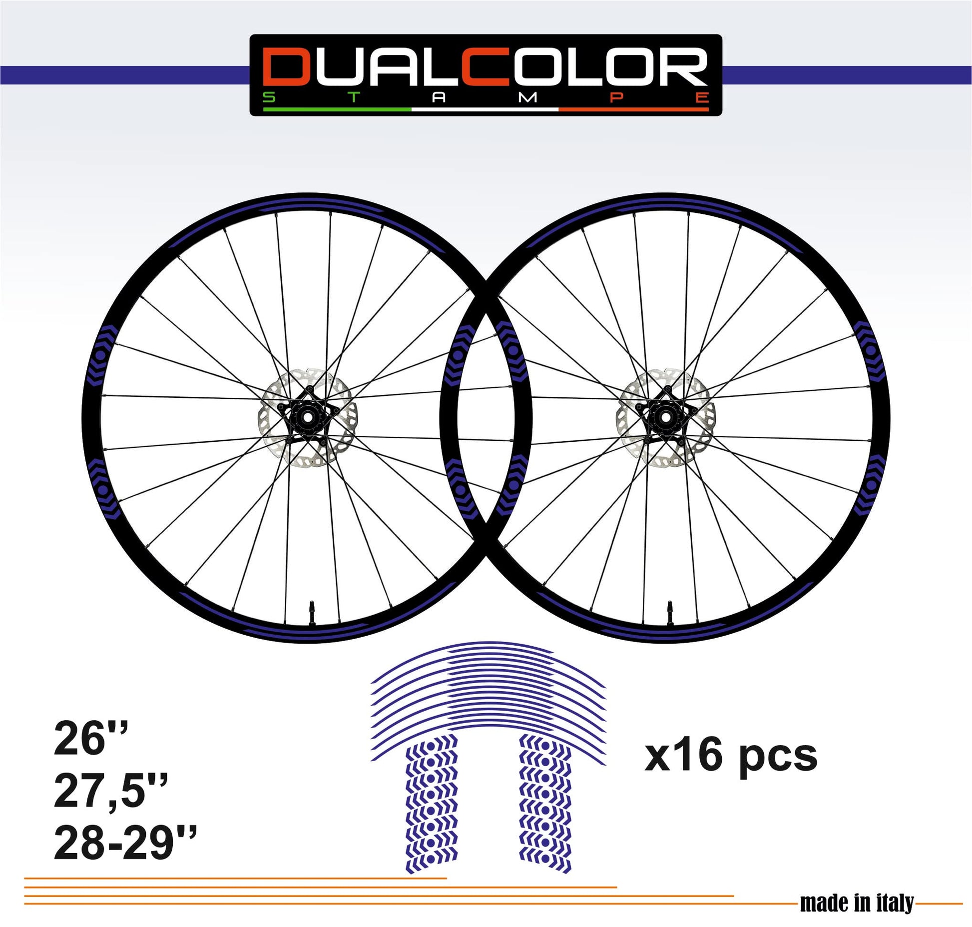 DualColorStampe Adesivi Cerchi Bici 26'' - 27,5'' - 28-29'' Pollici Ruota Bici MTB Bike Stickers Cerchi MTB frecce B0052 a €10.00 solo da DualColorStampe