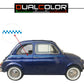 DualColorStampe Adesivi Compatibili con Fiat 500L (ANNO 1972) stickers SCACCHIERA tuning decal adesivi auto fiancata laterale COD.0357