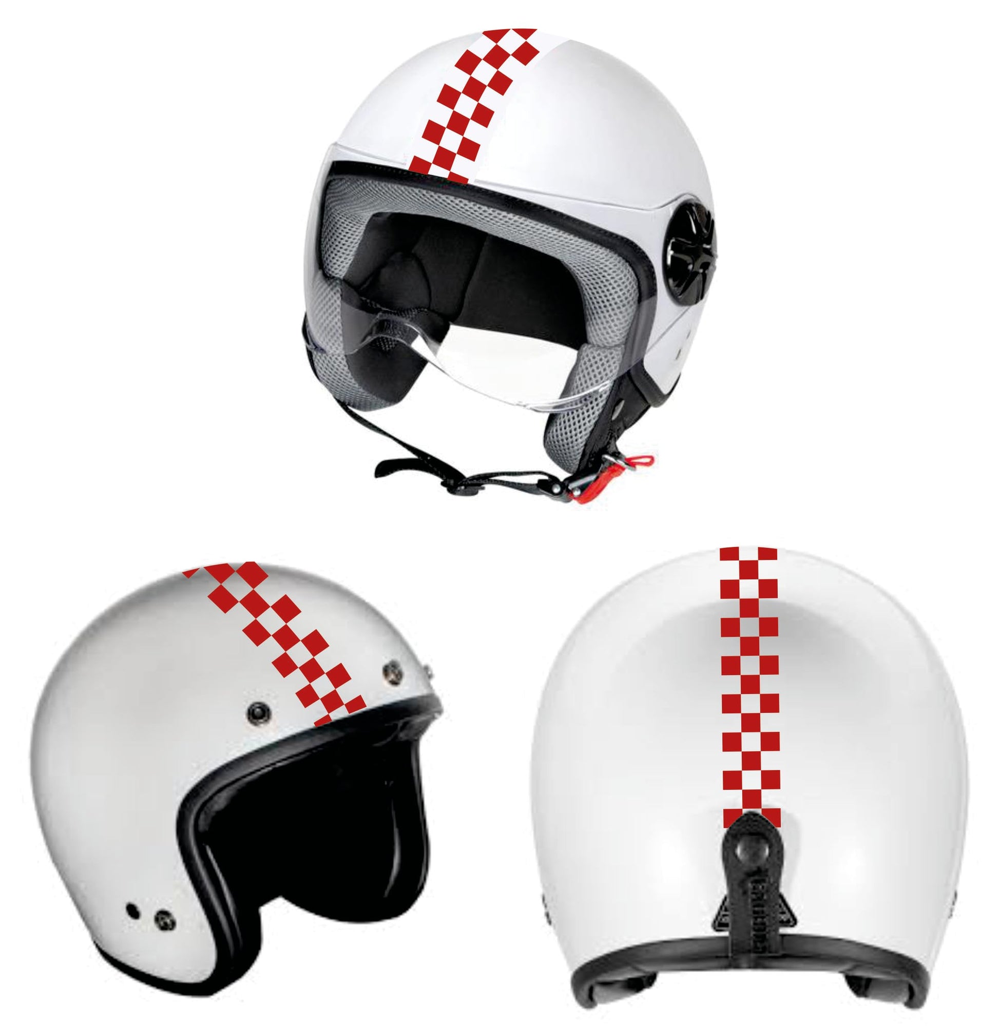 DualColorStampe Adesivi per casco moto motorino Helmet universale Stripes Strisce Design sportivo stickers SCACCHI C0063 a €12.99 solo da DualColorStampe