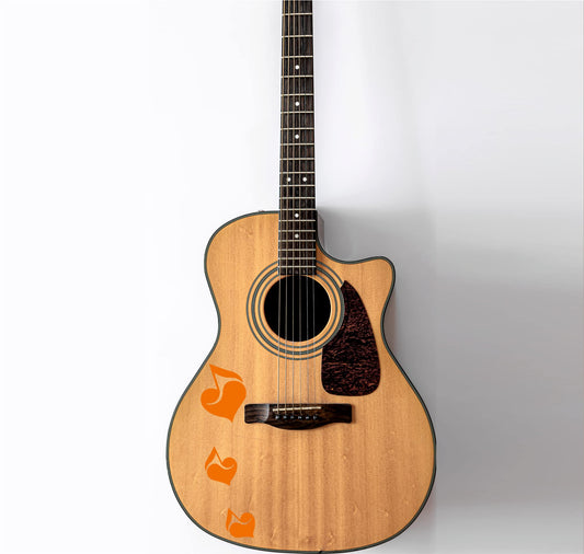 DualColorStampe Adesivi note musicali cuori per chitarra classica acustica elettrica basso accessori per chitarra - X0015 a €13.99 solo da DualColorStampe