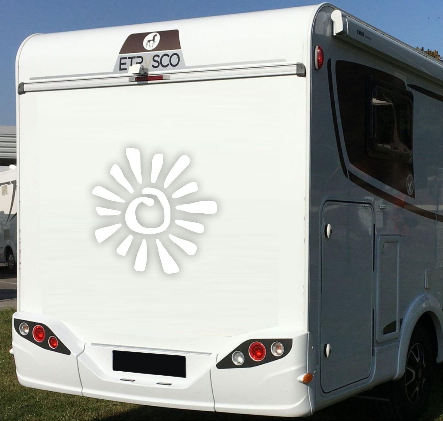 DualColorStampe Adesivi per Camper Compatibili con Adria Arca Bürstner Carthago Chausson Elnagh Mclouis Caravan Motorhome roulotte SURF SOLE CAMPER COD.0353